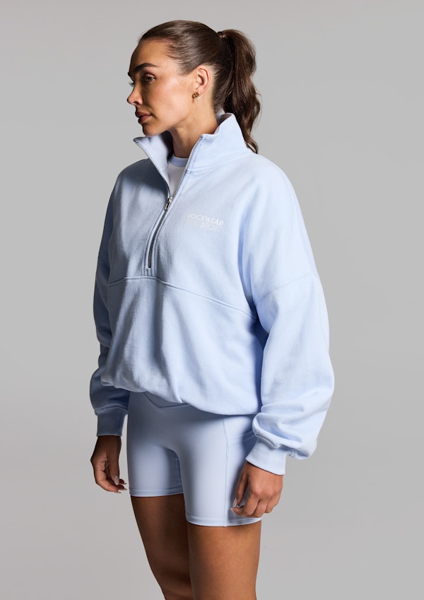 Cotton Fleece Cinched Half Zip
