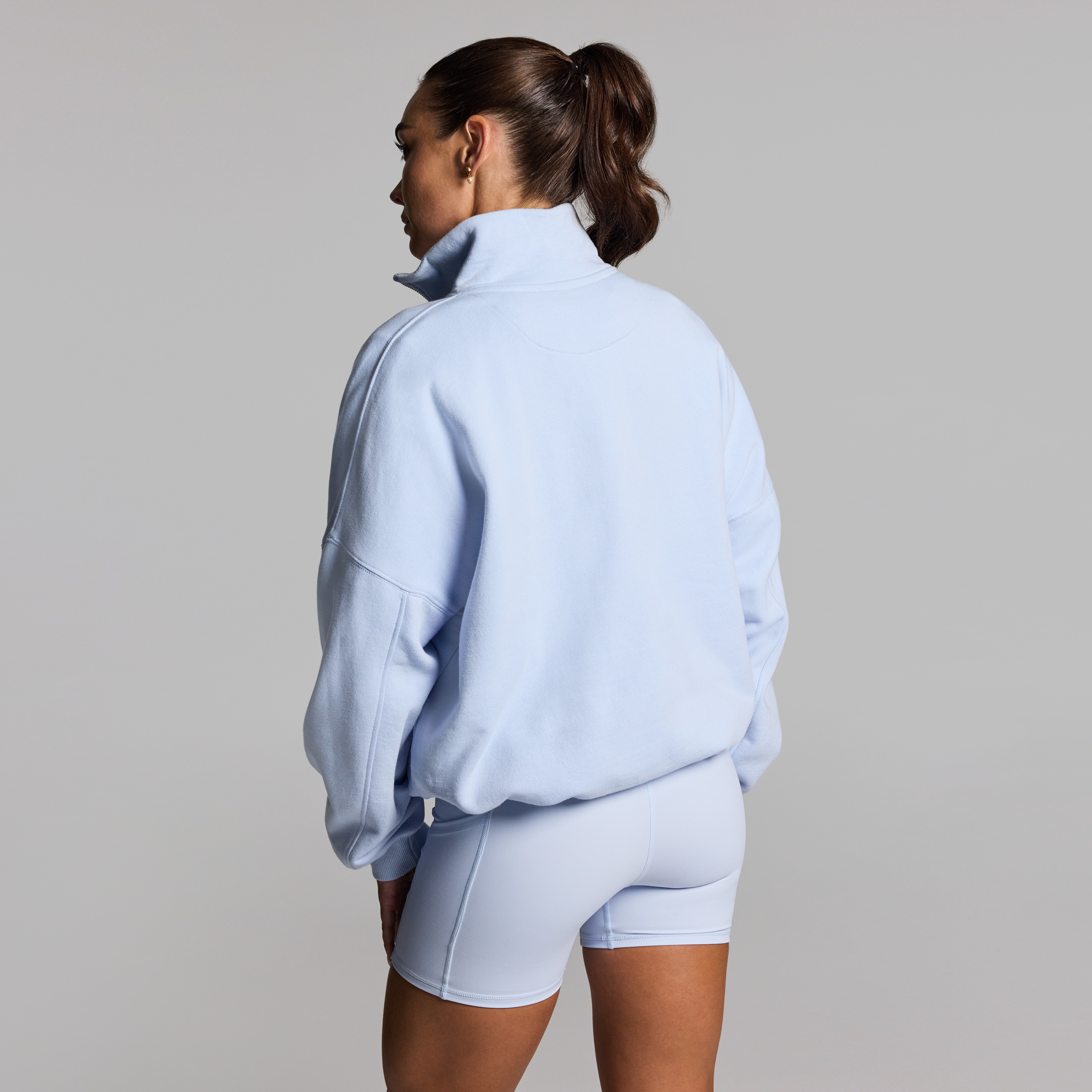 Cotton Fleece Cinched Half Zip