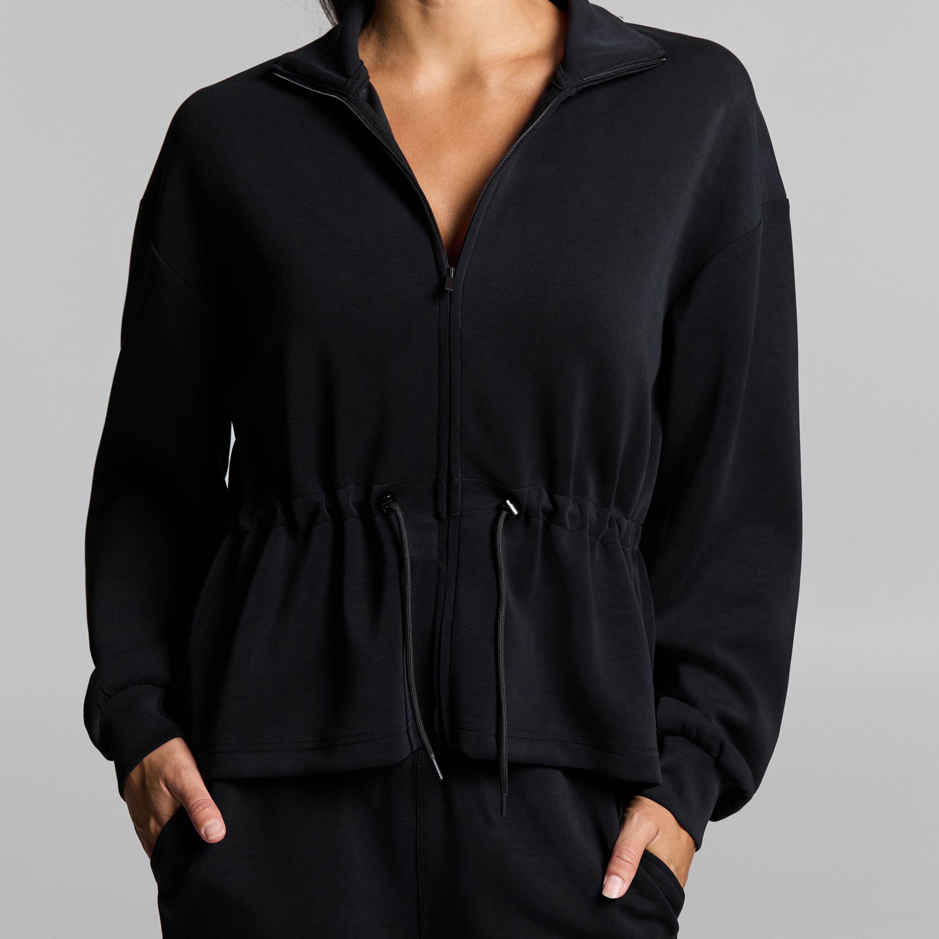 Travel Cinch Waist Zip Through Jacket