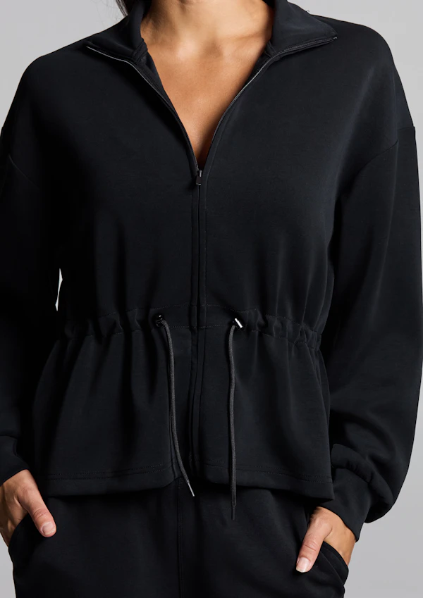 Travel Cinch Waist Zip Through Jacket