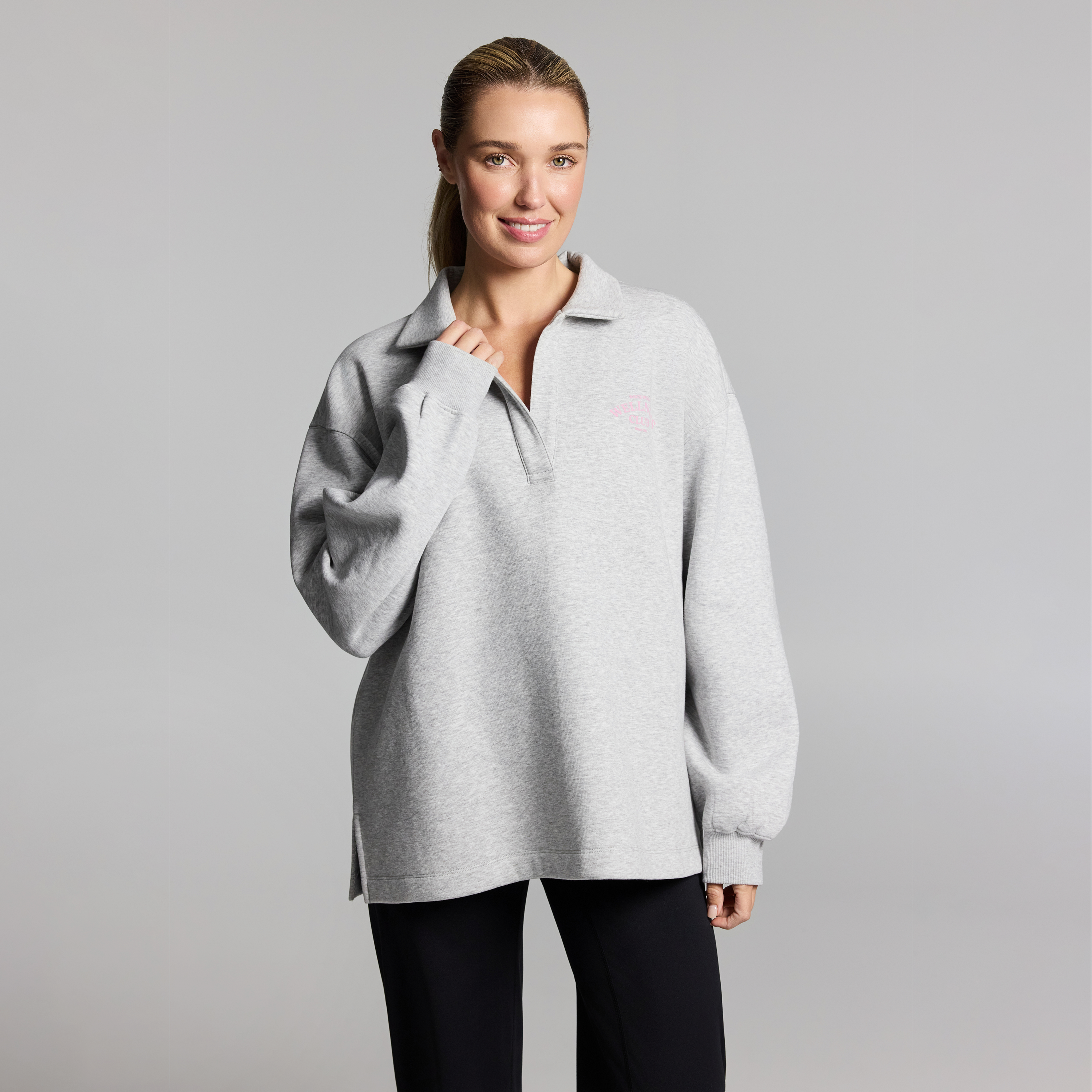 Cosy Fleece Collared Sweatshirt