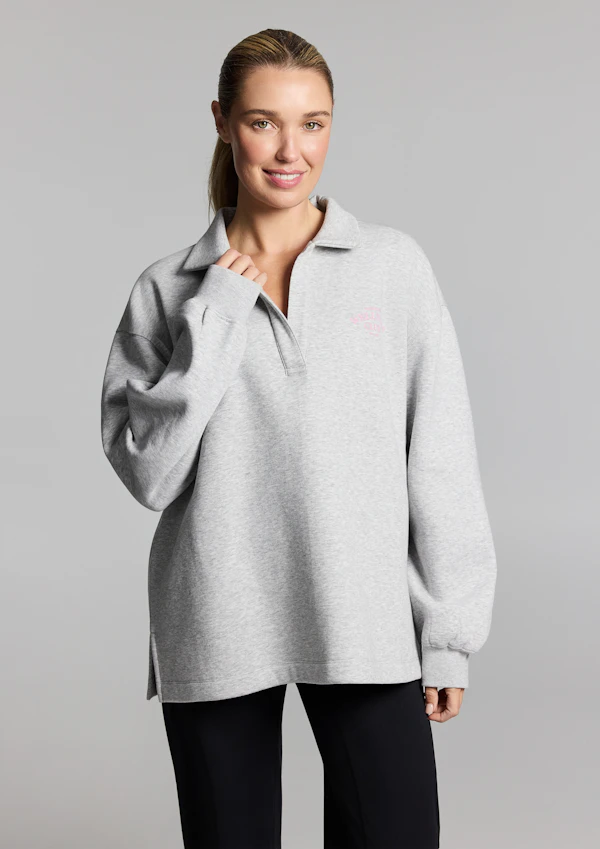 Cosy Fleece Collared Sweatshirt