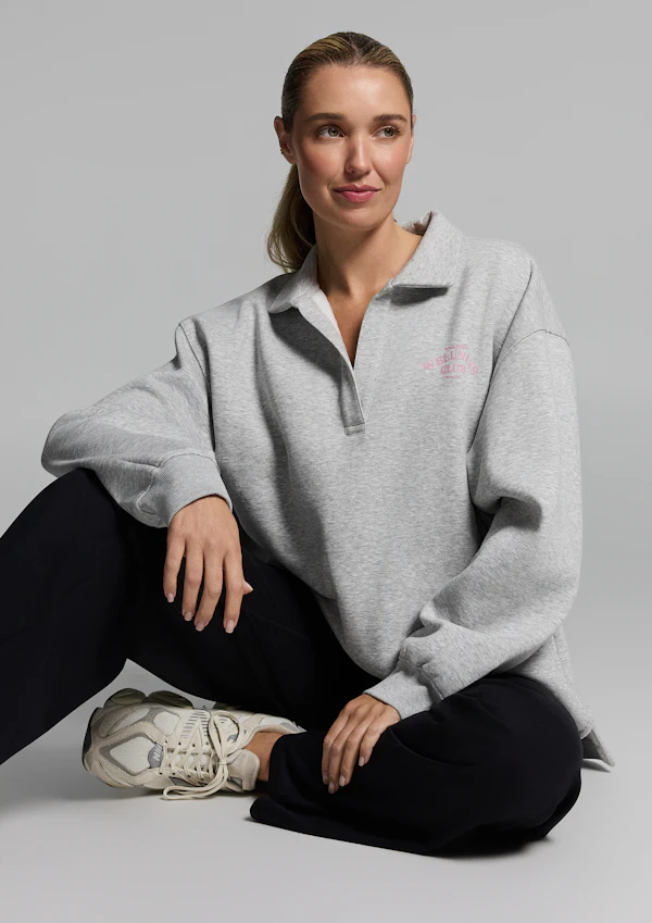 Cosy Fleece Collared Sweatshirt