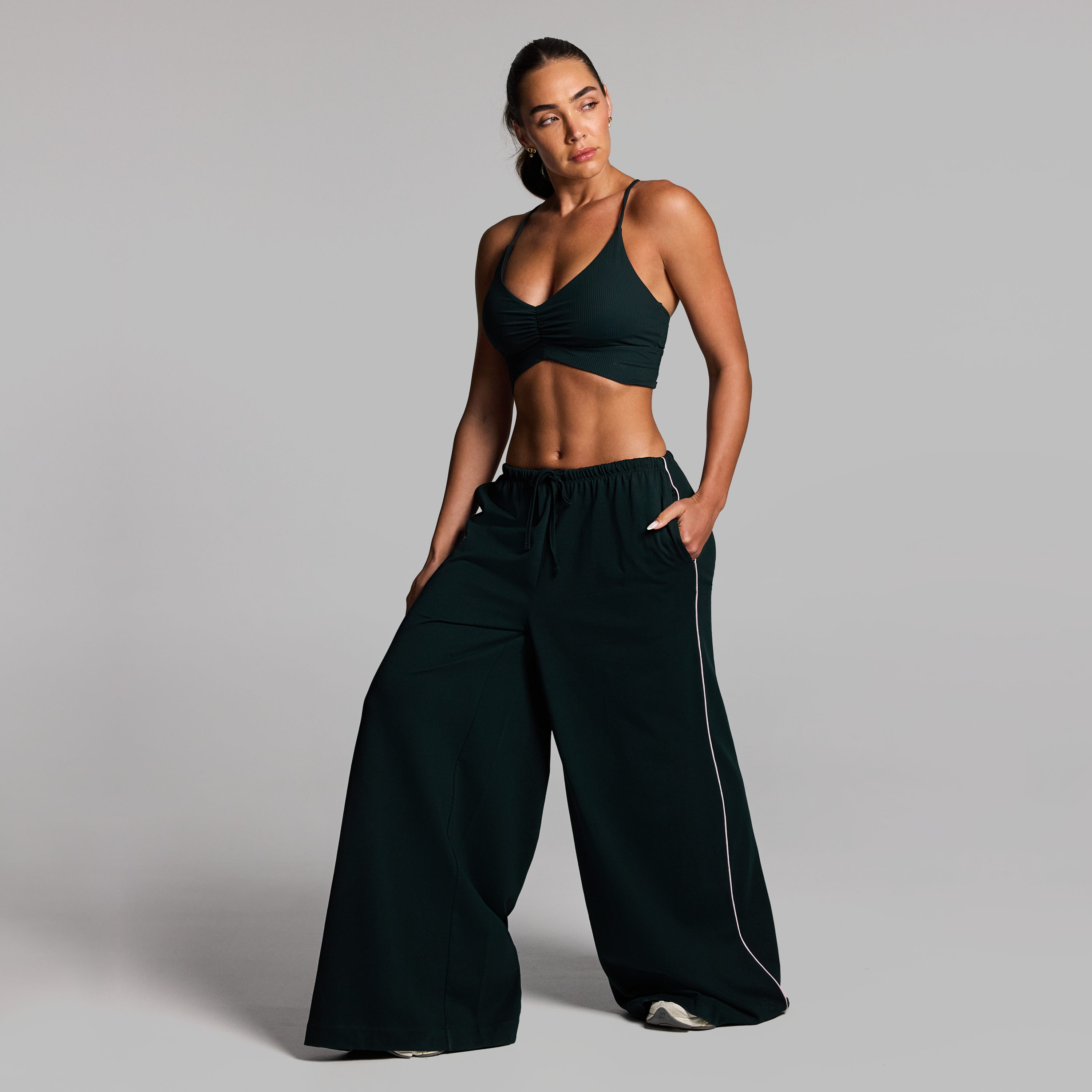 Luxesoft Rouched Low Impact Sports Bra