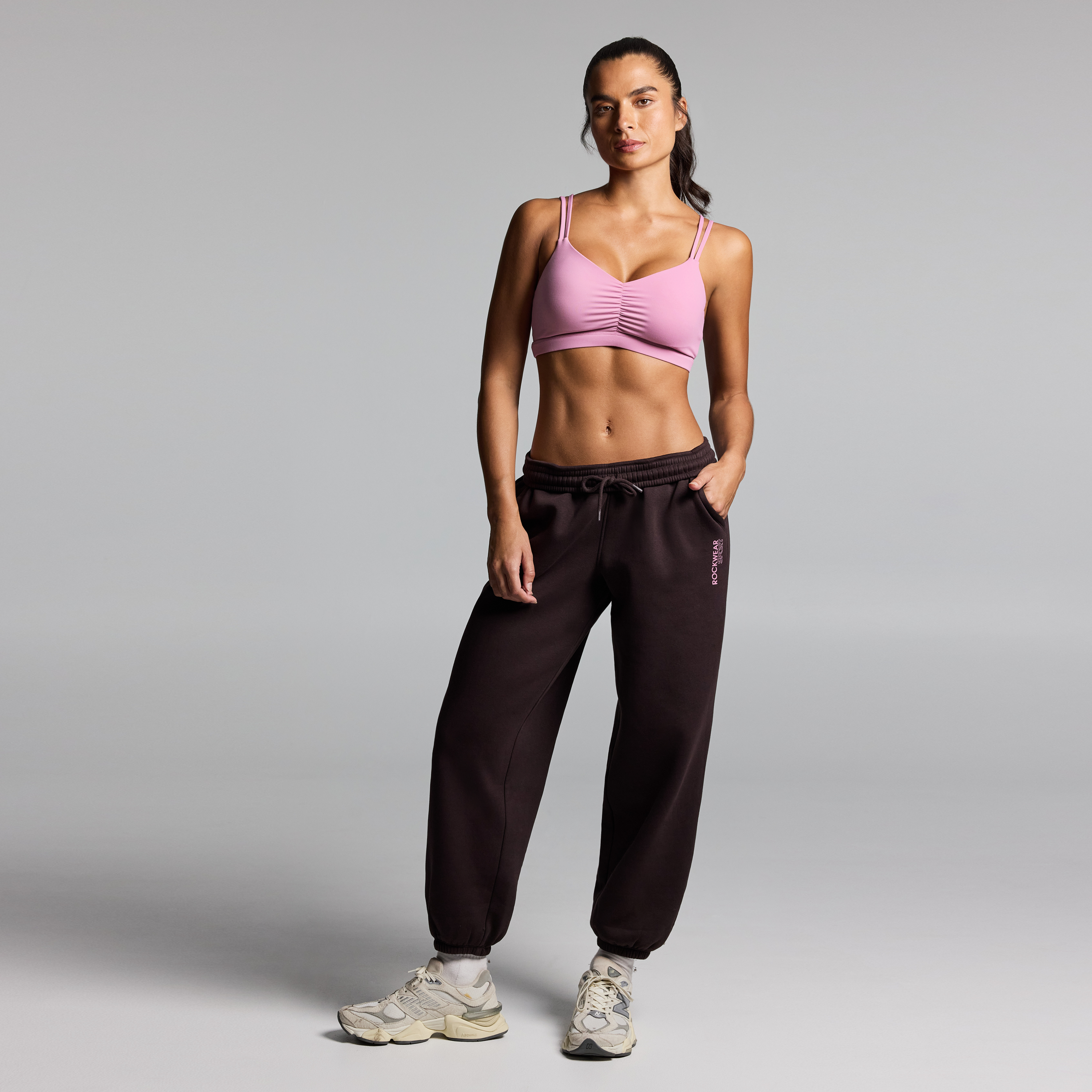 Rouched Medium Impact Sports Bra D E