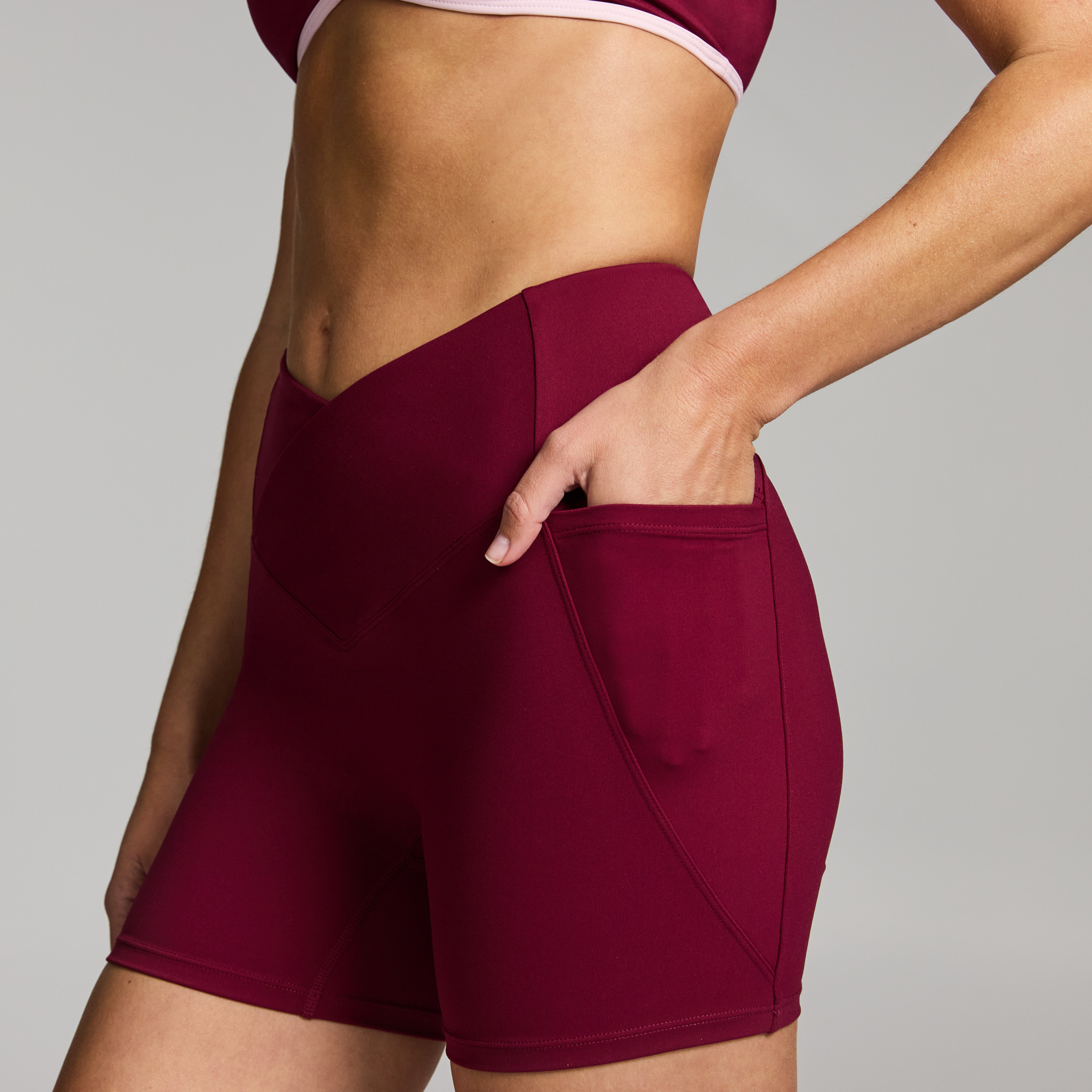 Cross Front Mid Thigh Bike Shorts