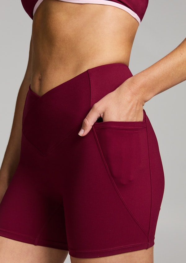 Cross Front Mid Thigh Bike Shorts