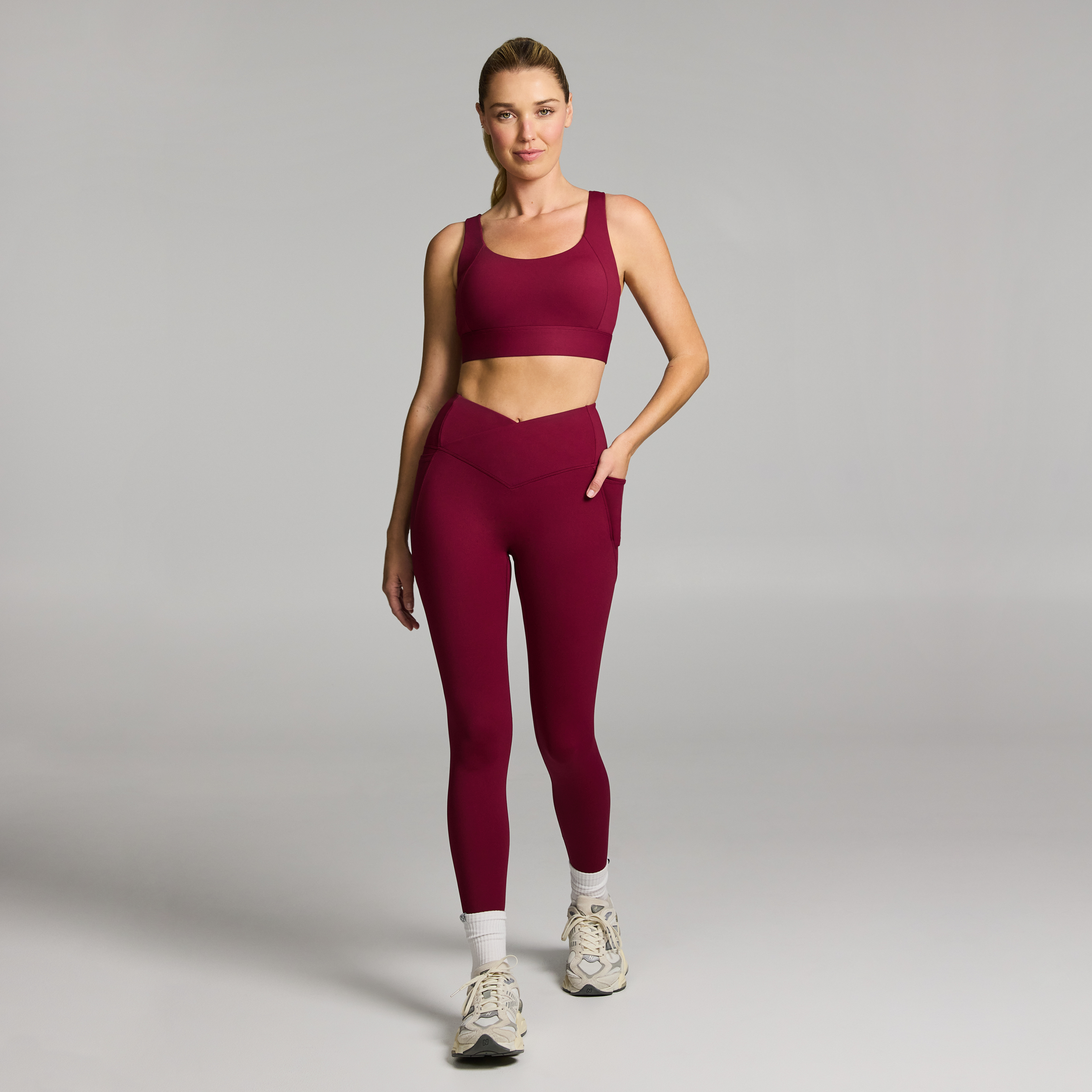 Cross Front Pocket Full Length Tights