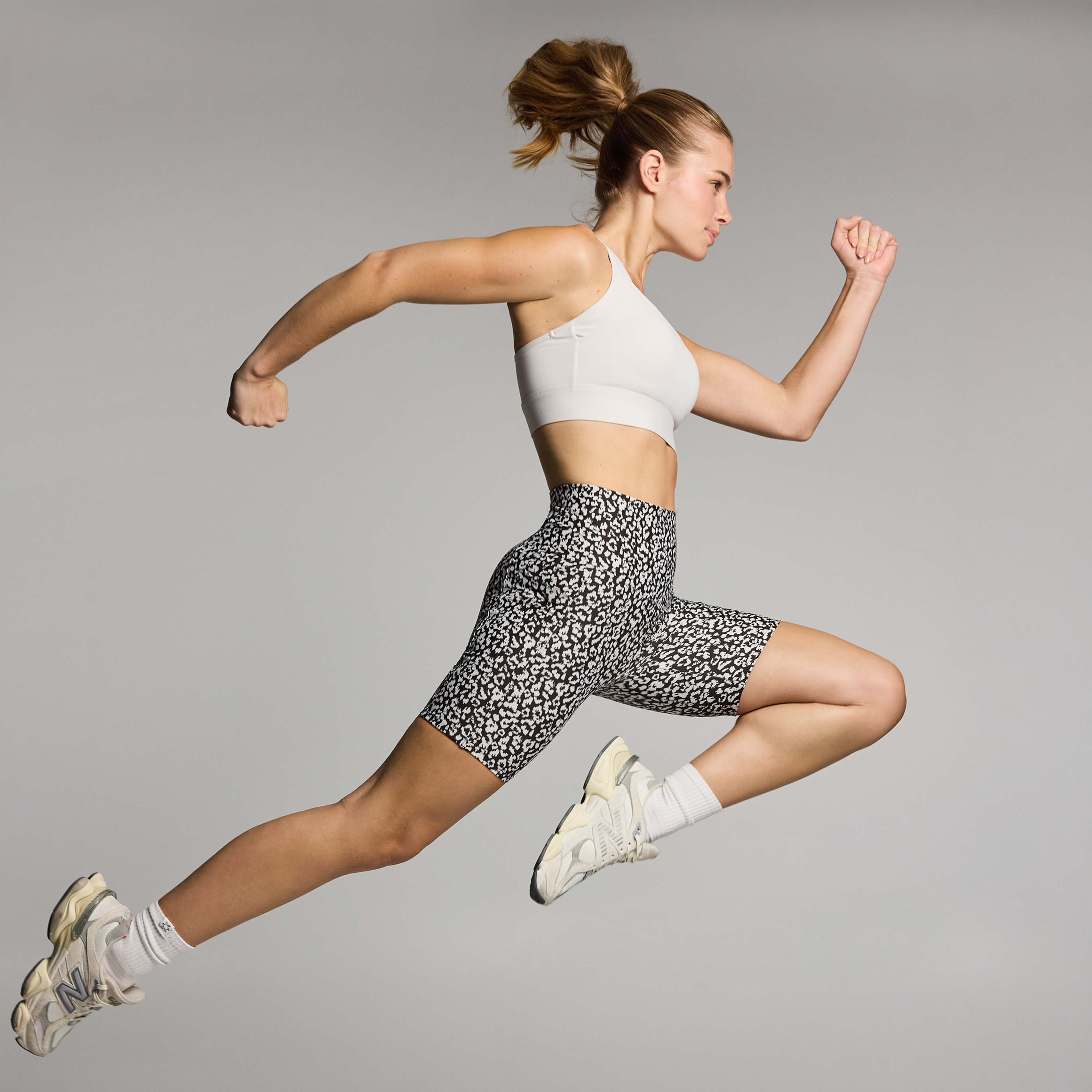 Printed No Front Seam Pocket Quad Bike Shorts