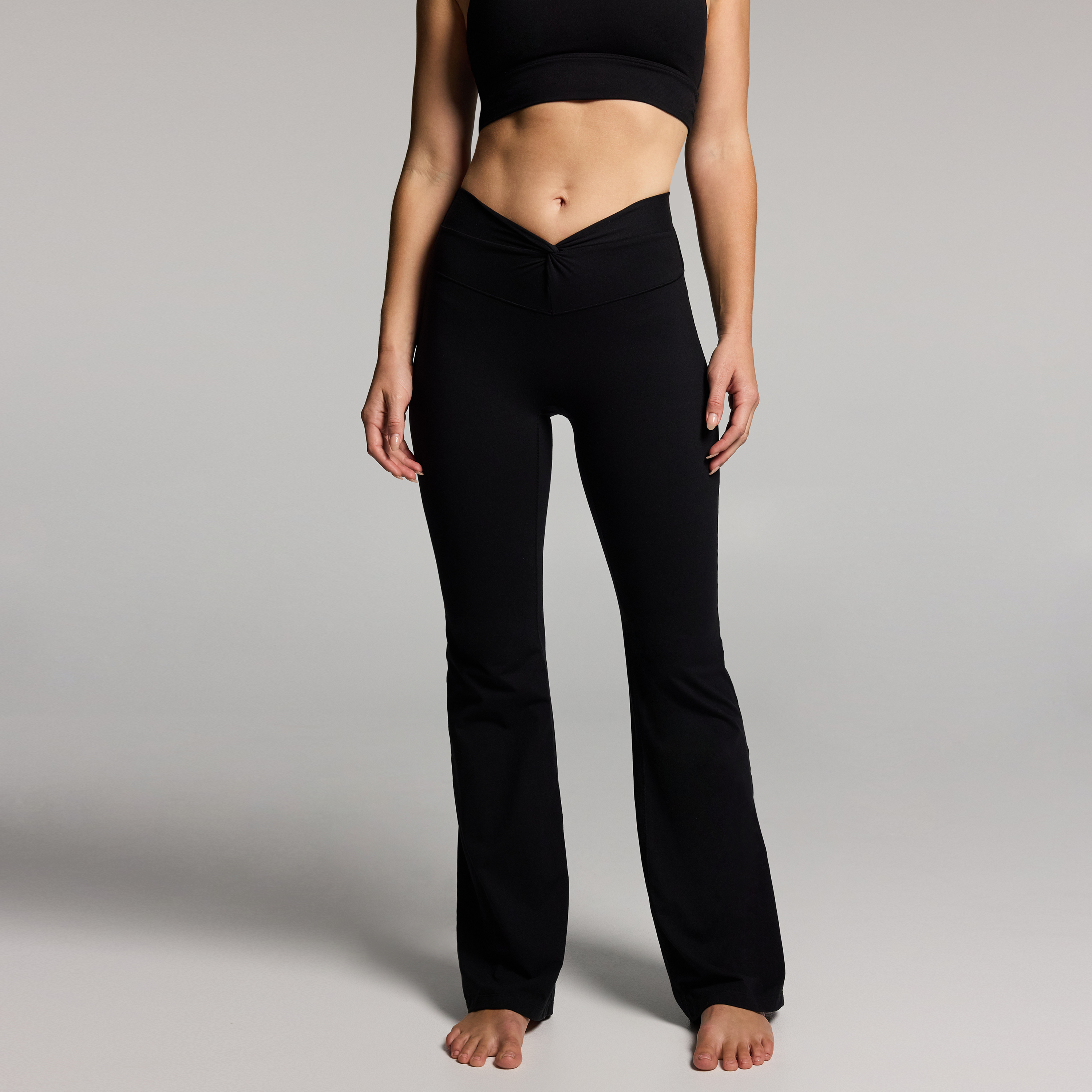 Luxesoft Twist Front Fashion Flared Pants