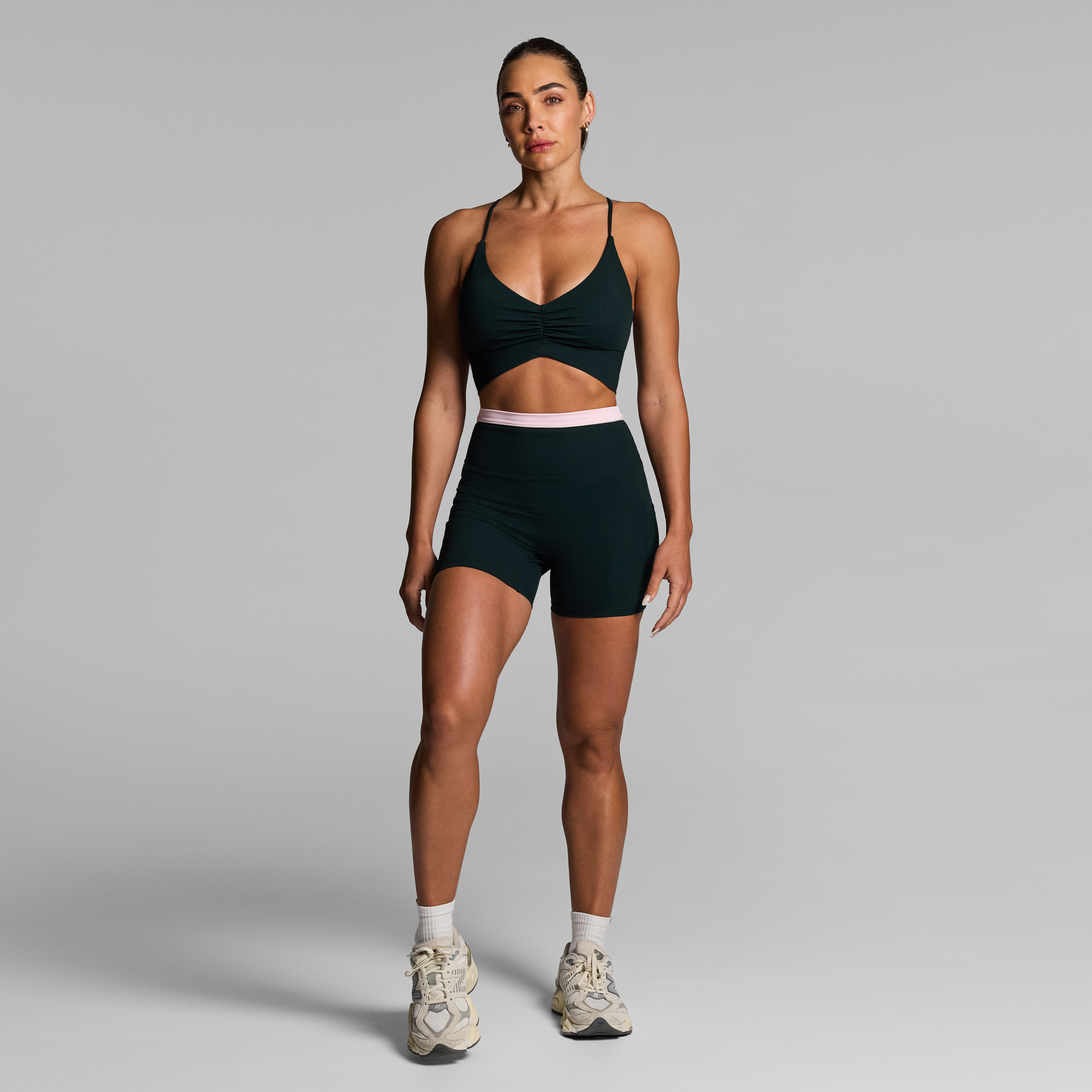 Rib Luxesoft Pocket Mid Thigh Bike Shorts