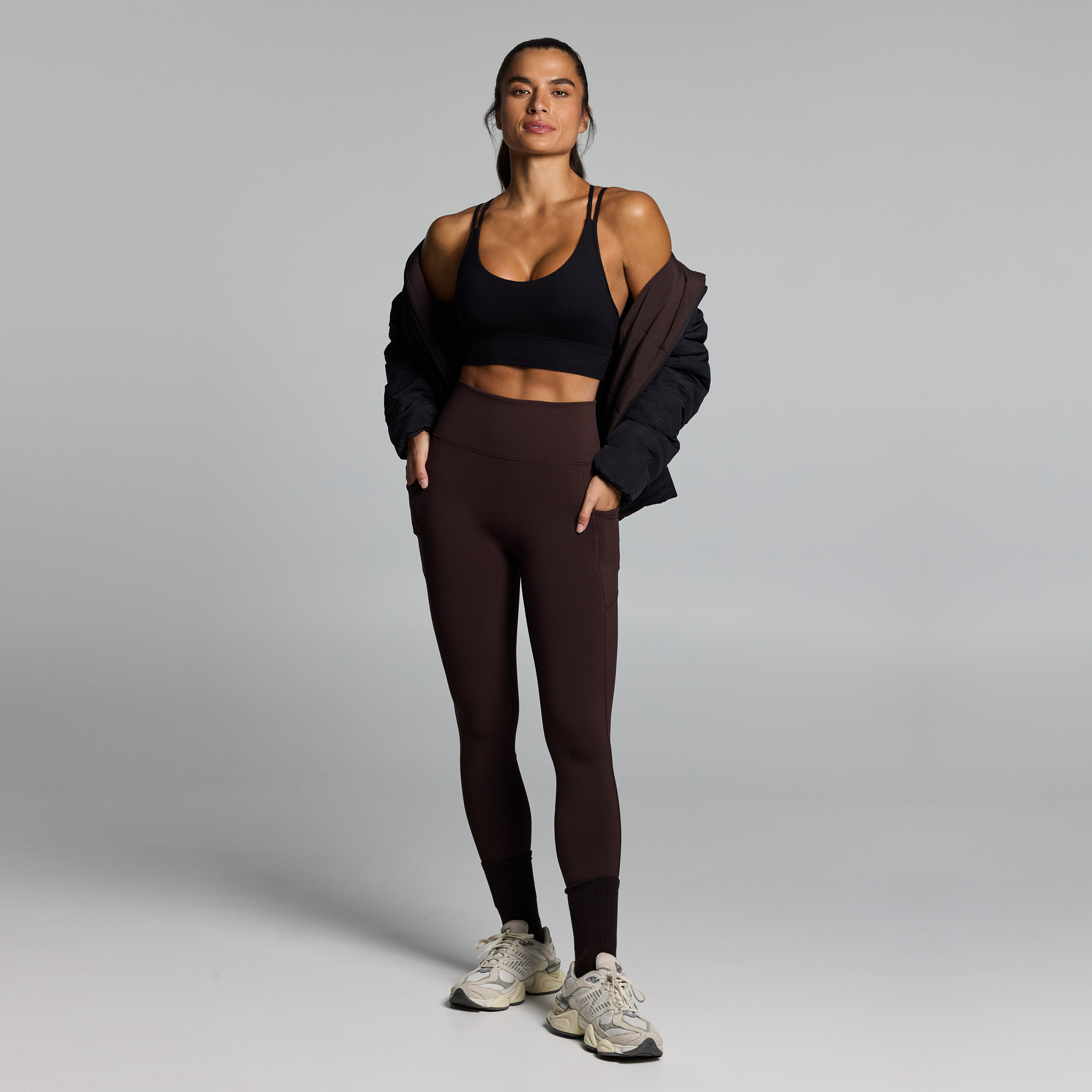 No Front Seam Thermal Full Length Pocket Tights