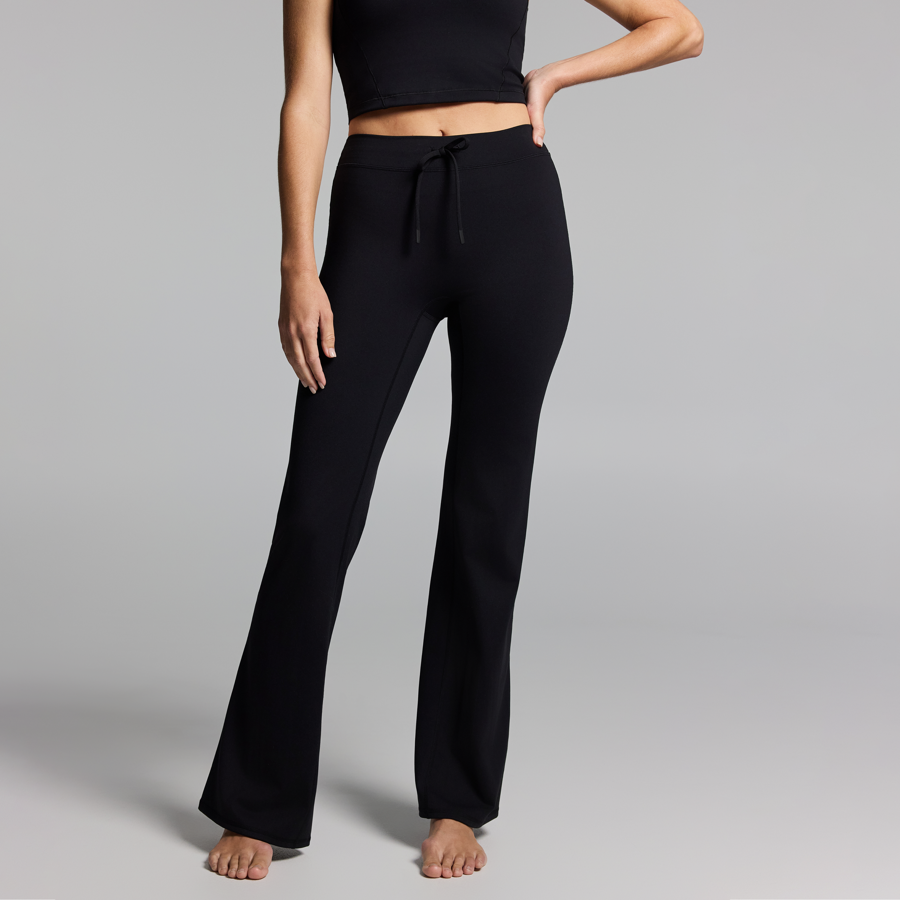 No Front Seam Tie Front Slim Flared Tights