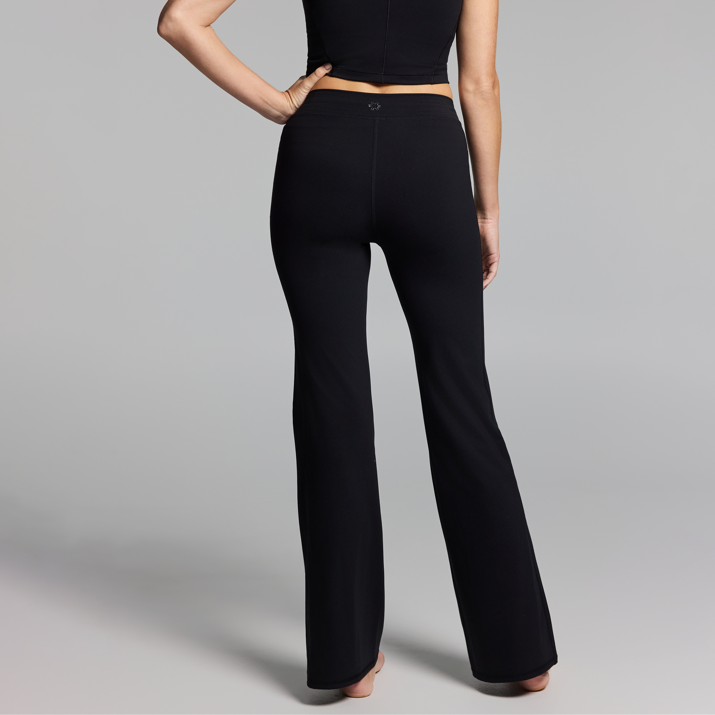 No Front Seam Tie Front Slim Flared Tights