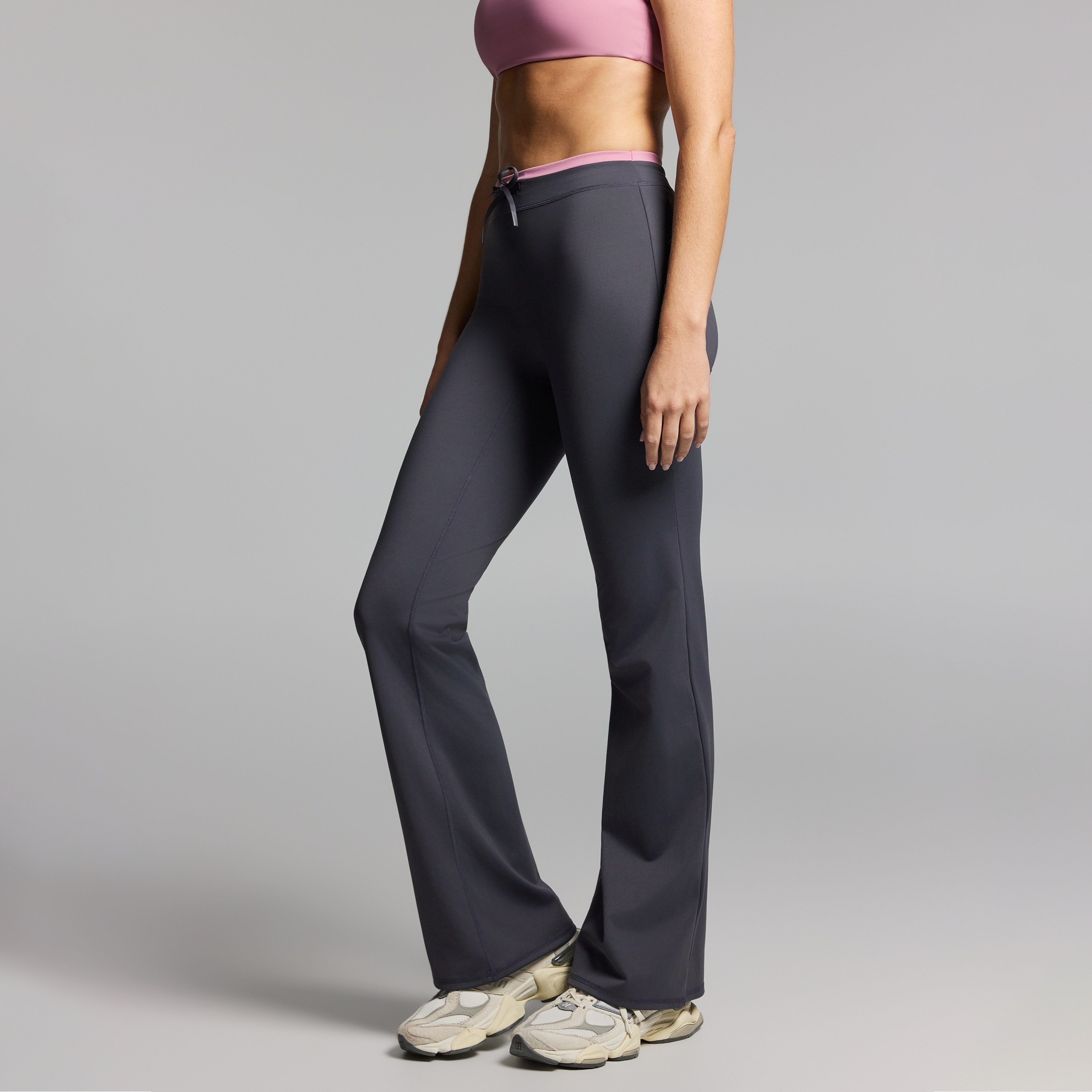 Tipped Tie Front Slim Flared Tights