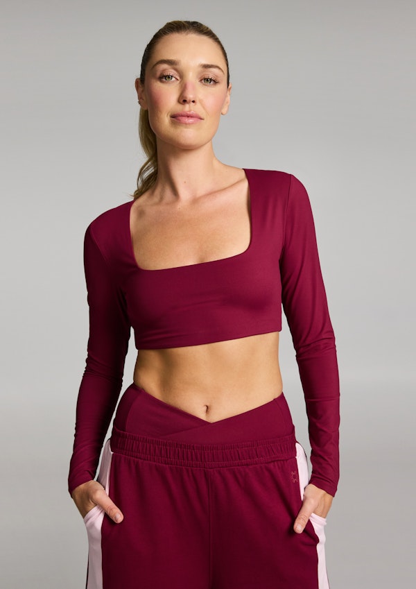 Base One Square Neck Crop Long Sleeve