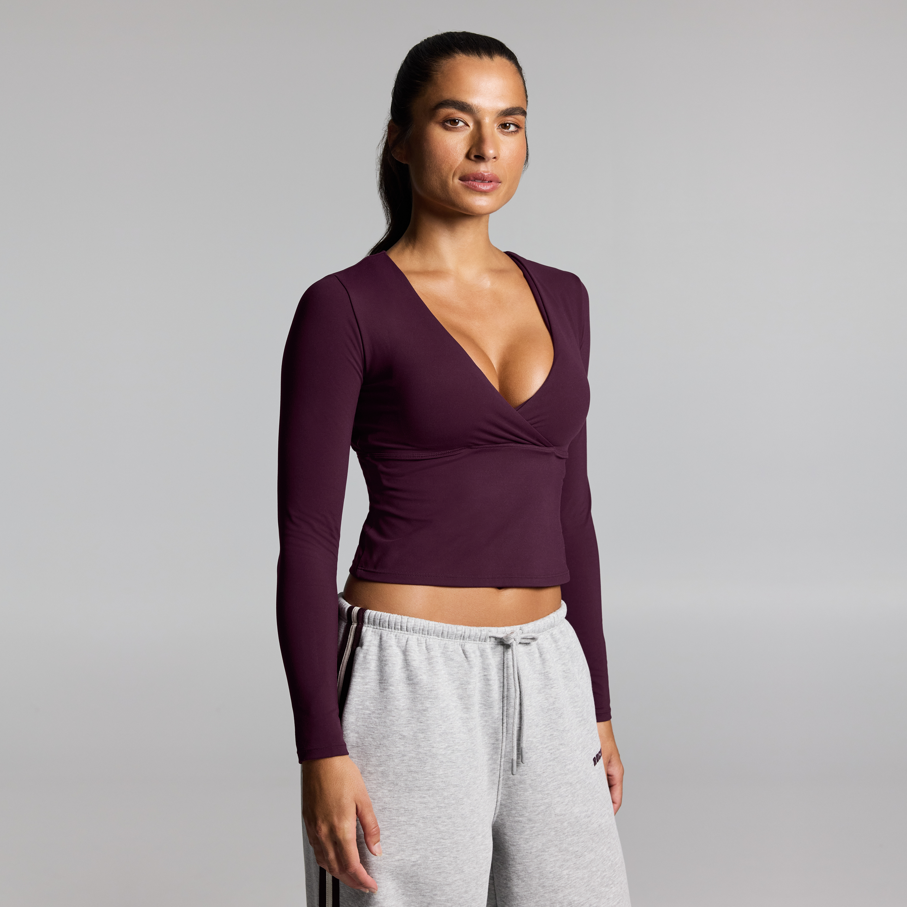 Base One Cross Front Long Sleeve Top