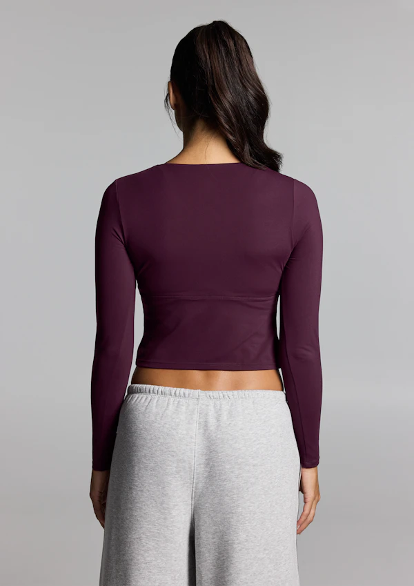 Base One Cross Front Long Sleeve Top