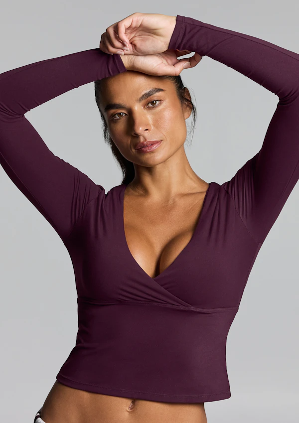 Base One Cross Front Long Sleeve Top