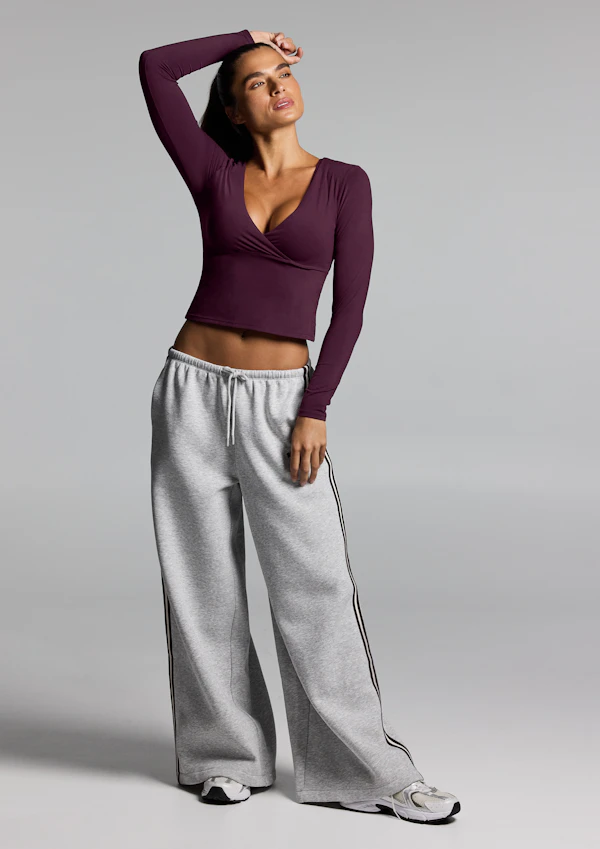 Base One Cross Front Long Sleeve Top