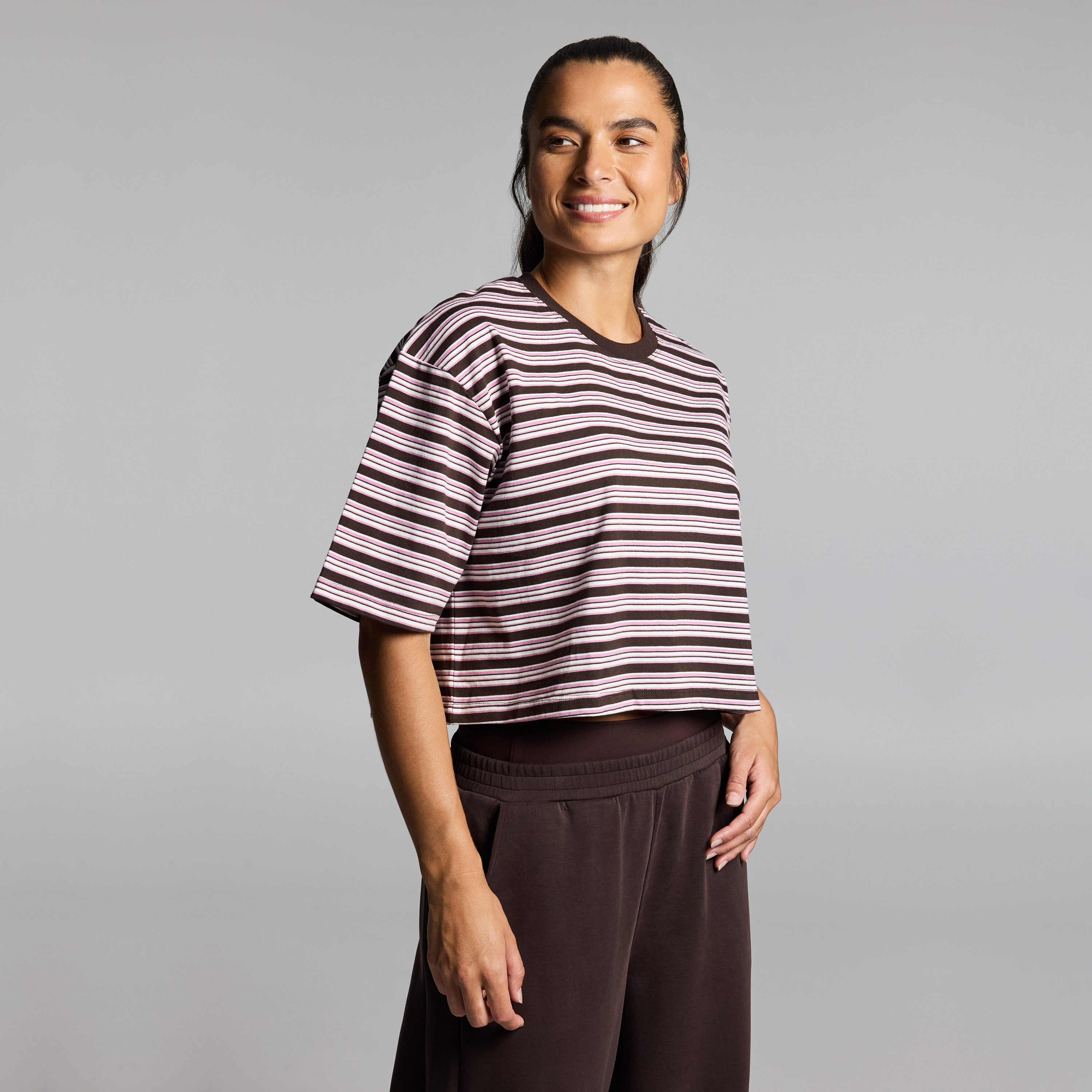Stripe Boxy Hip Length Tee