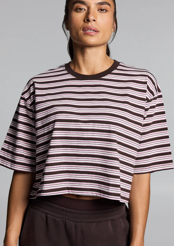 Stripe Boxy Hip Length Tee