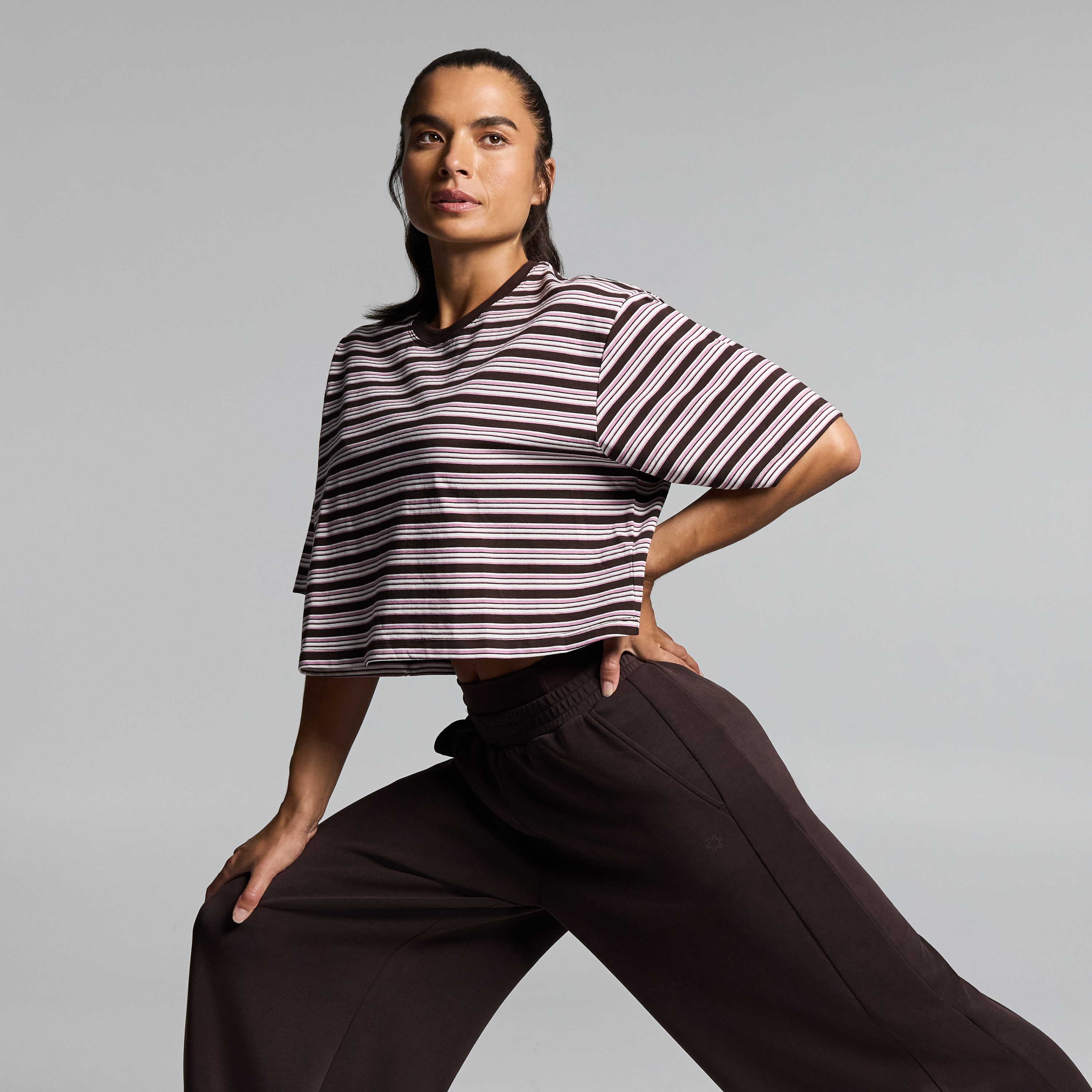 Stripe Boxy Hip Length Tee