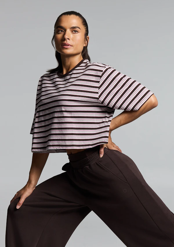 Stripe Boxy Hip Length Tee