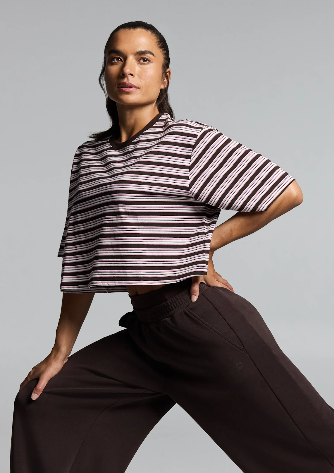 Stripe Boxy Hip Length Tee