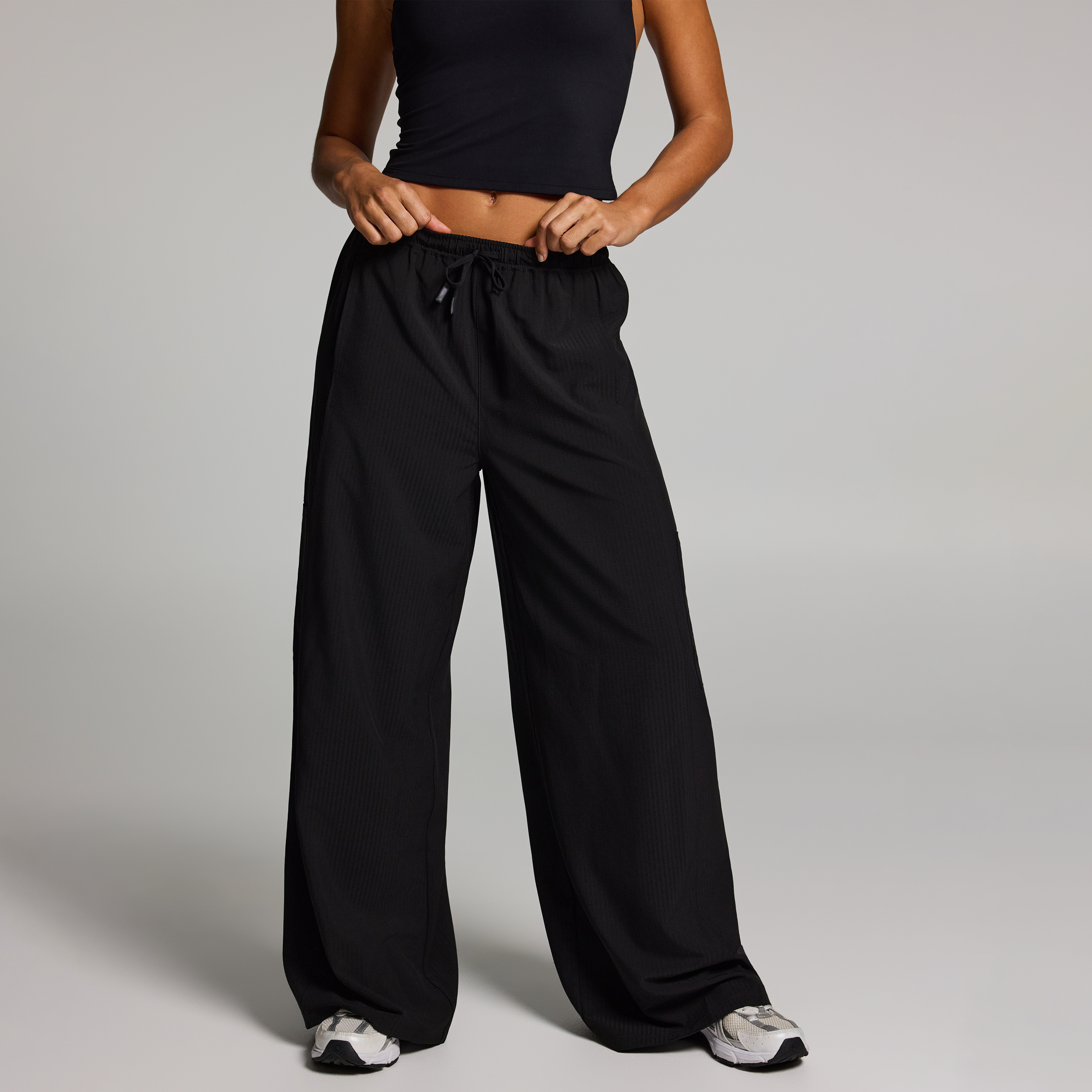 Textured Cargo Wide Leg Longer Length Pants
