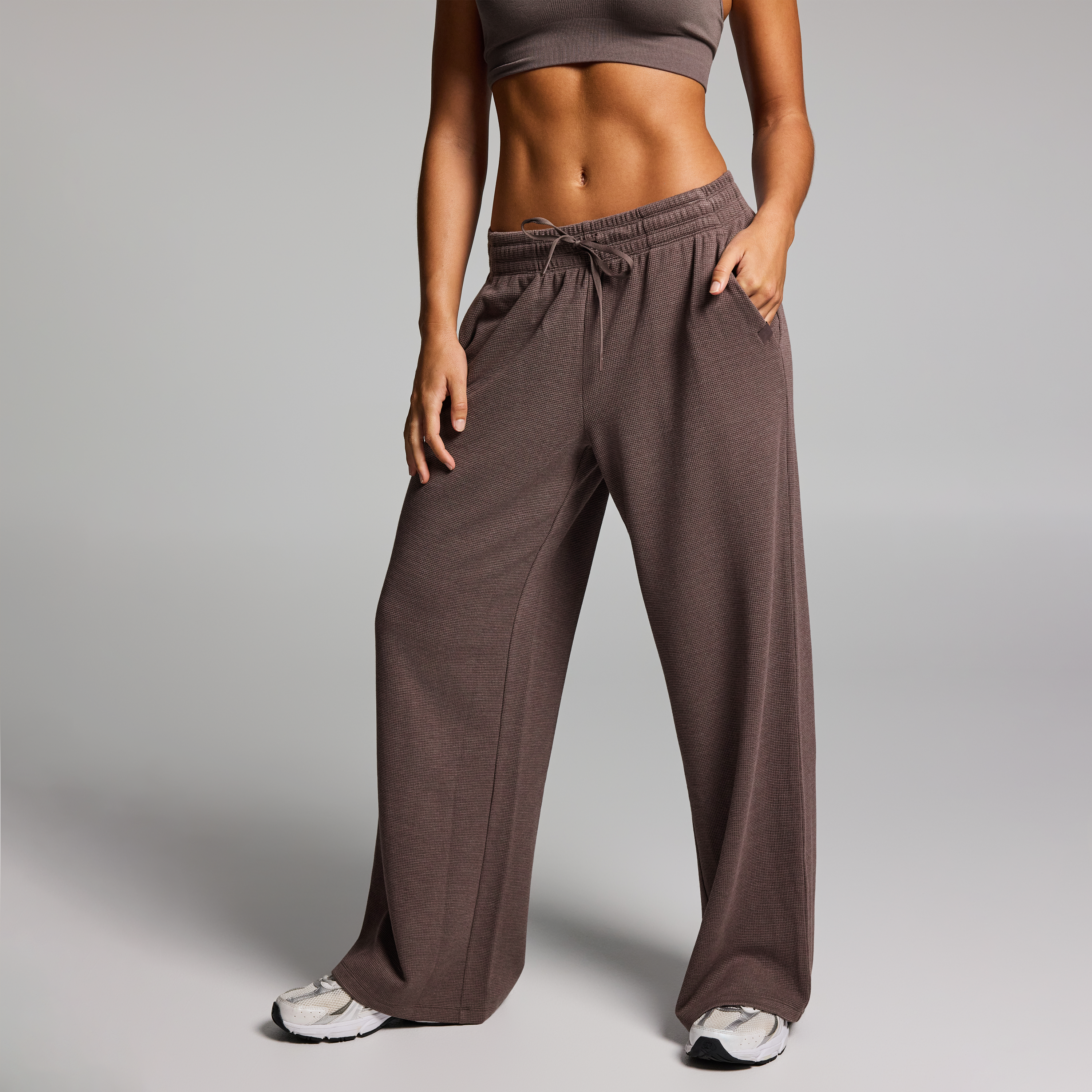 Waffle Jersey Wide Leg Longer Length Pants