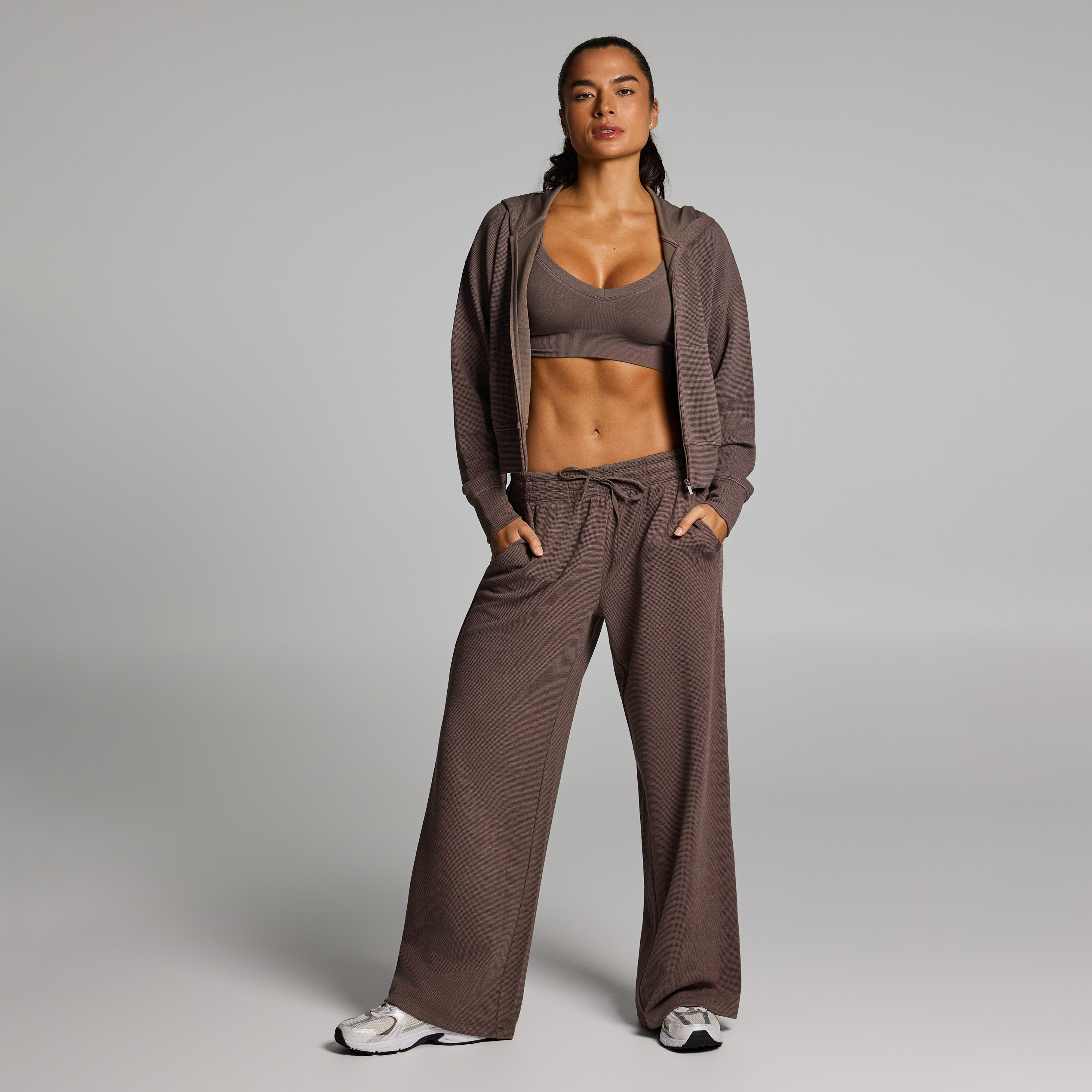 Waffle Jersey Wide Leg Longer Length Pants