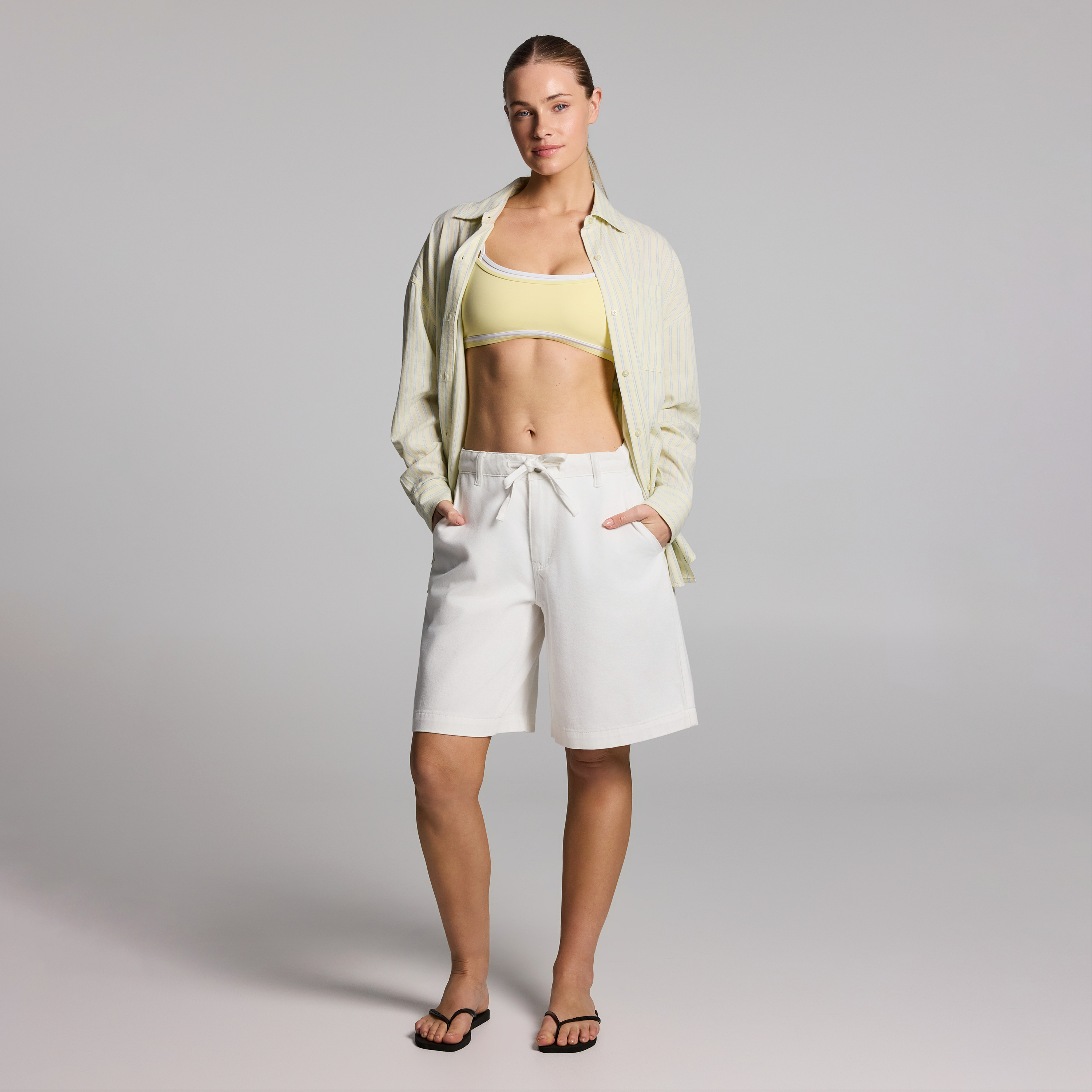 Relaxed Denim Pocket Jort Shorts