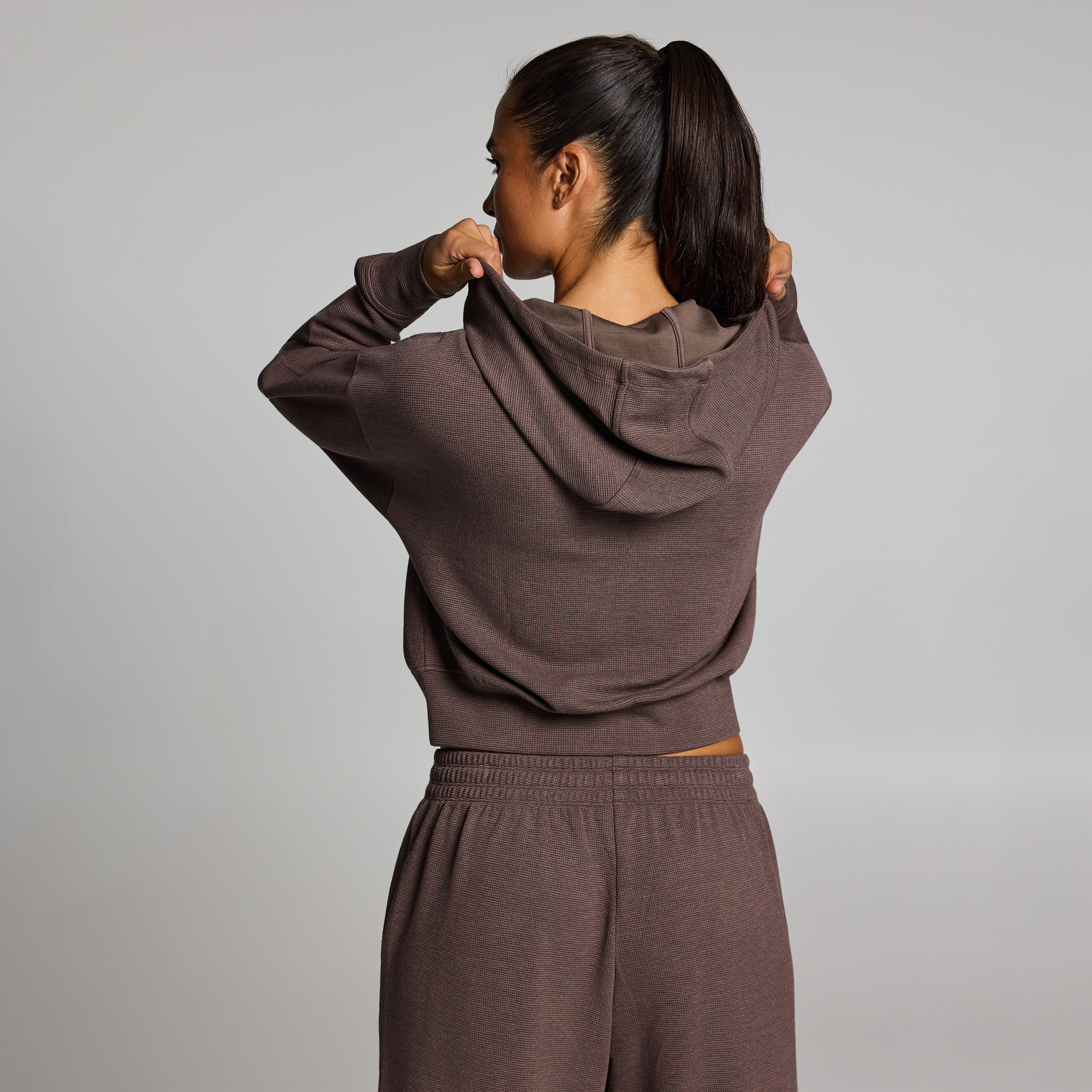 Waffle Zip Through Hoodie