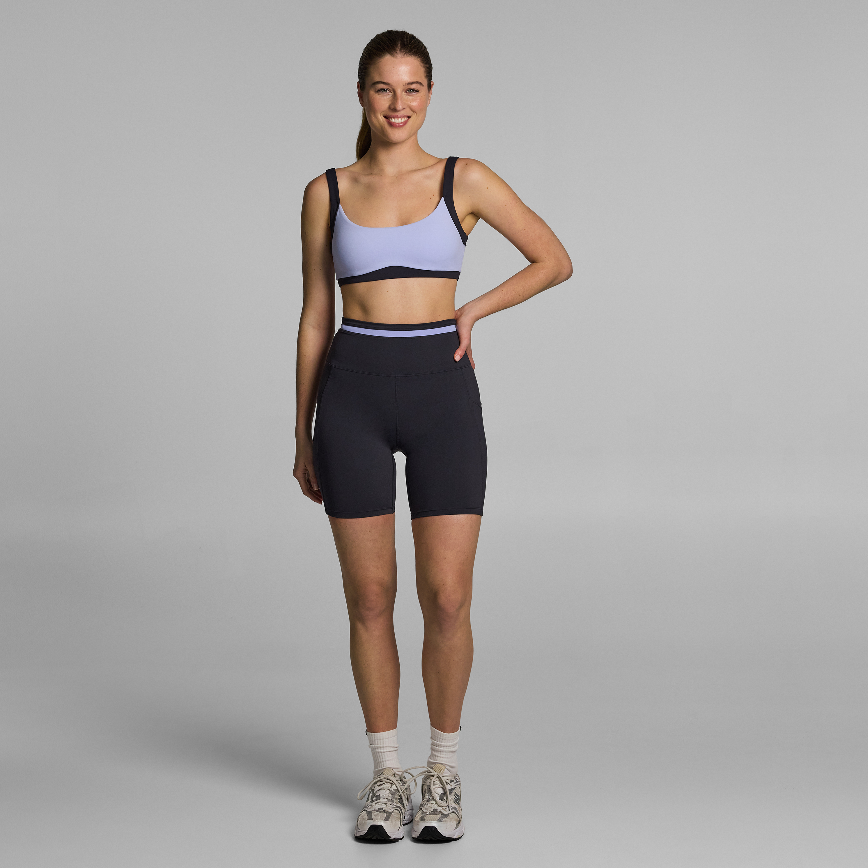 Blocked Medium Support Sports Bra