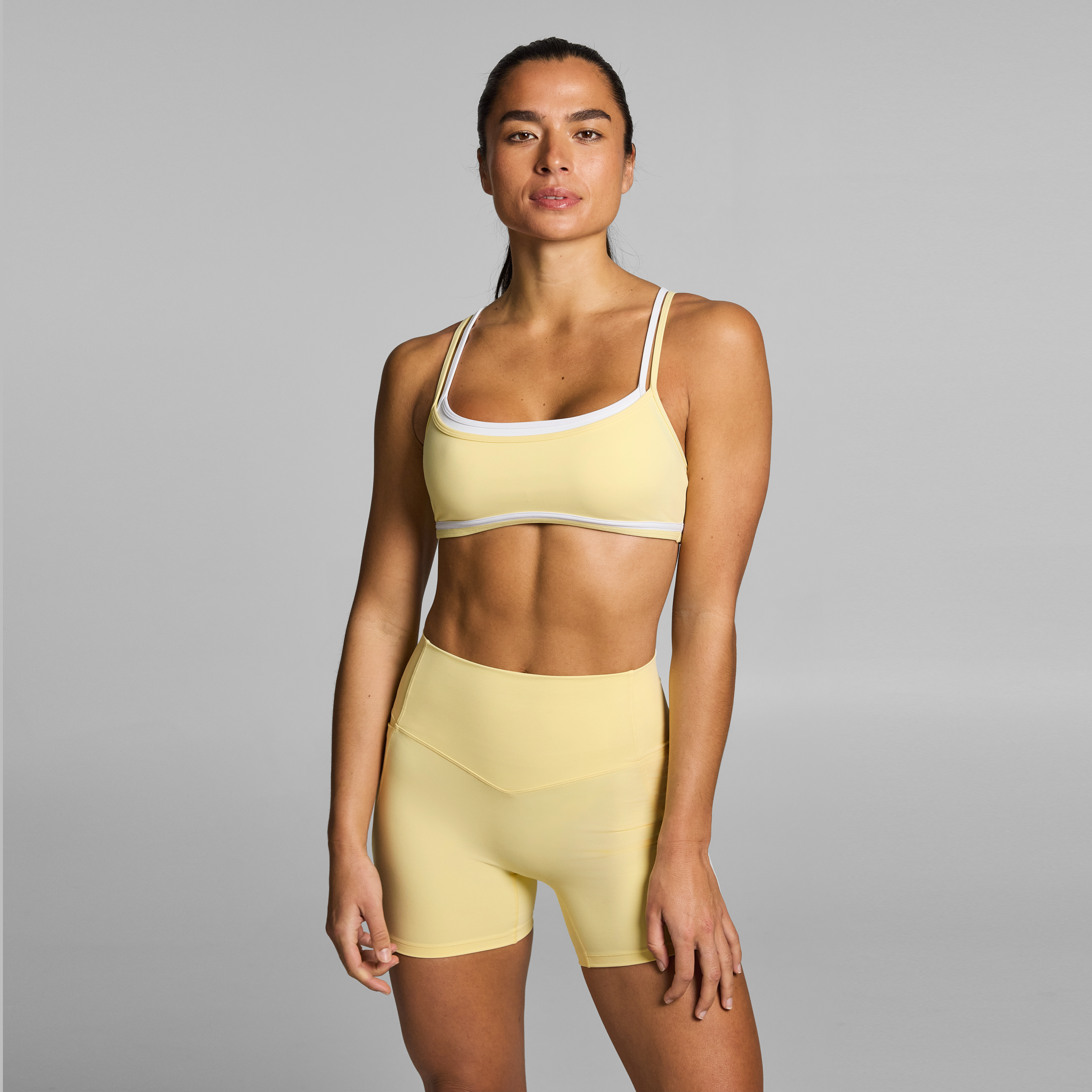 Contrast Strappy Low Support Sports Bra