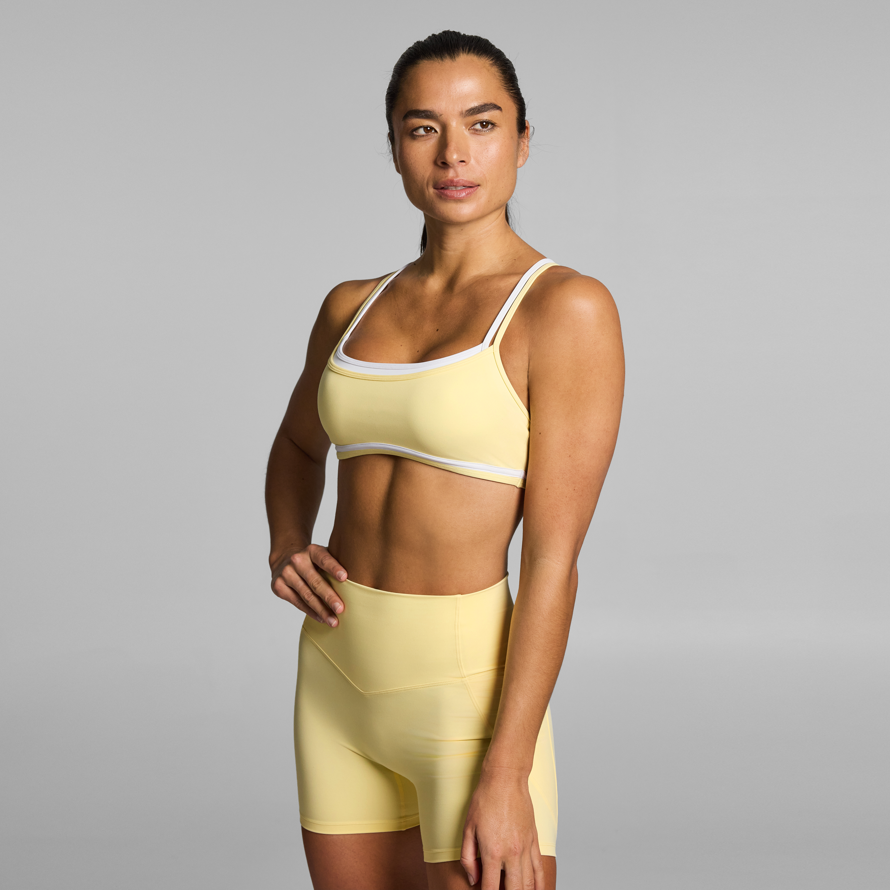 Contrast Strappy Low Support Sports Bra