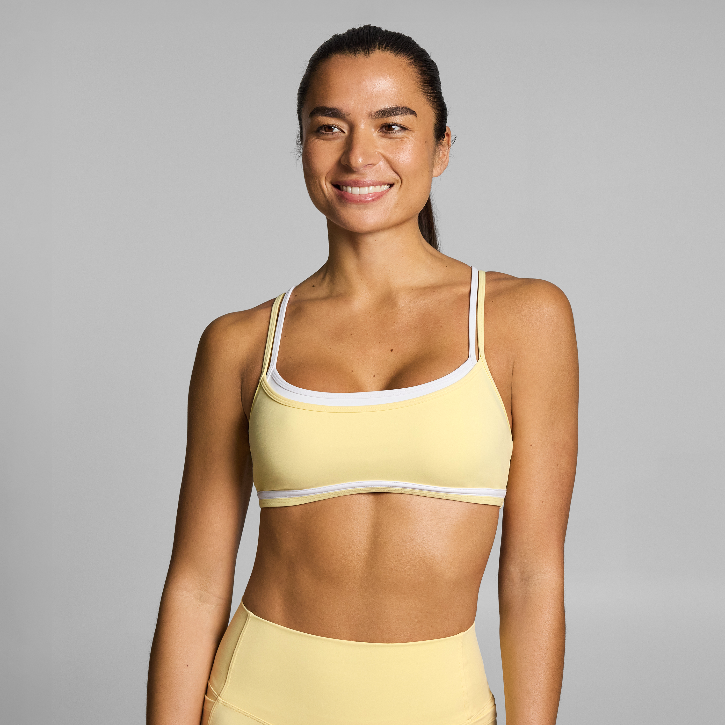 Contrast Strappy Low Support Sports Bra