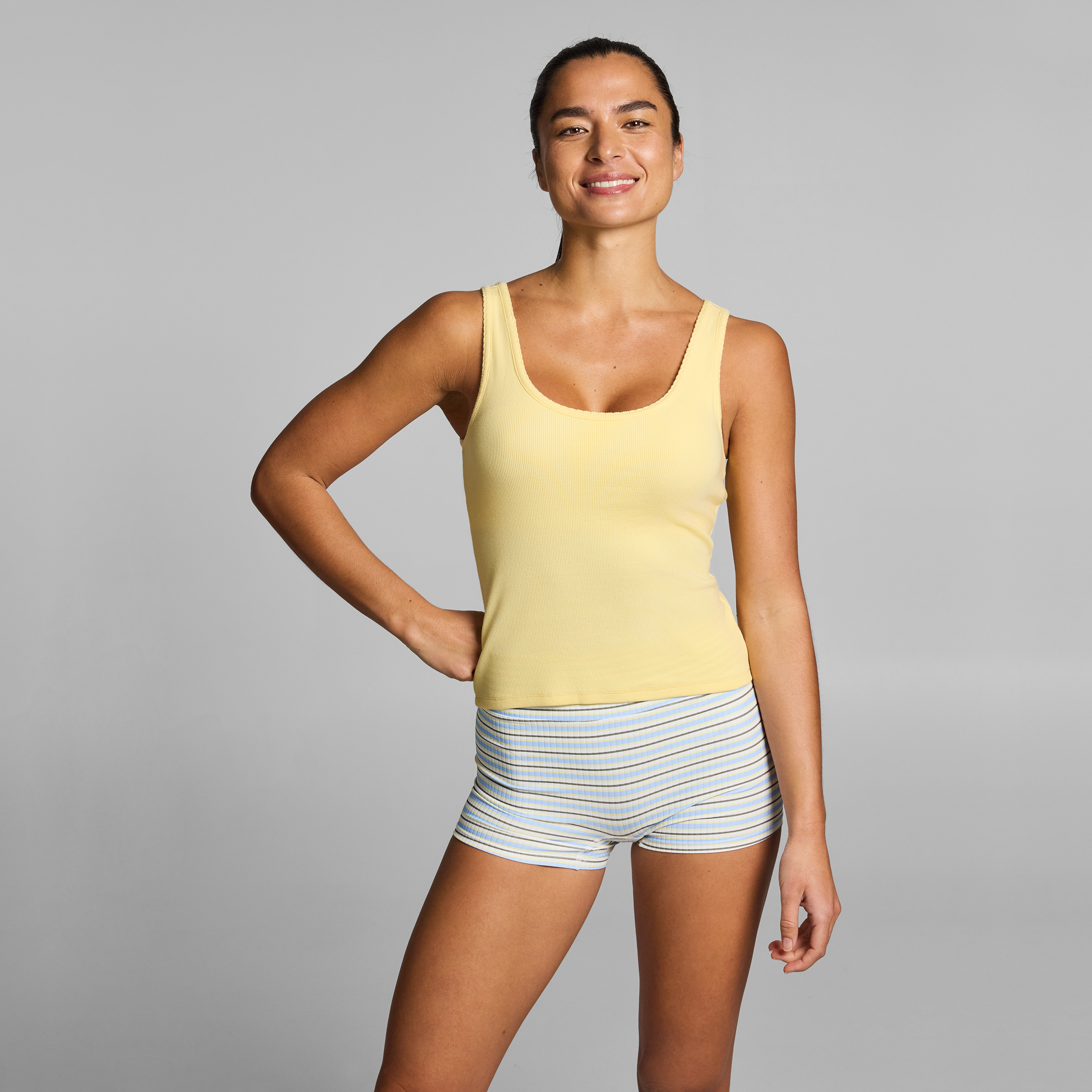 Rib Shelf Bra Low Support Singlet
