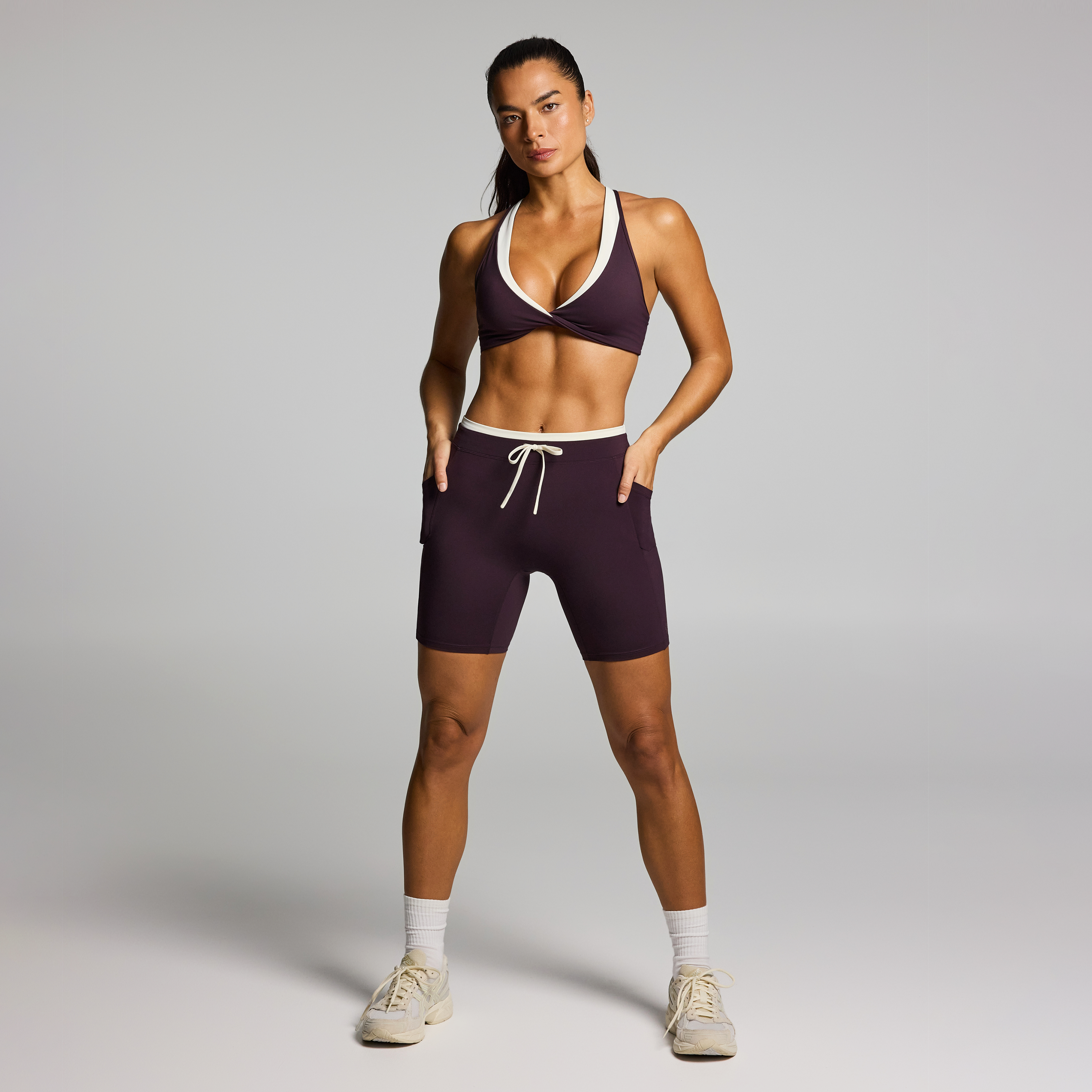 Tie Front Tipped Pocket Quad Tights