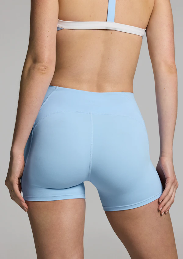No Front Seam Pocket Mid Thigh Bike Shorts