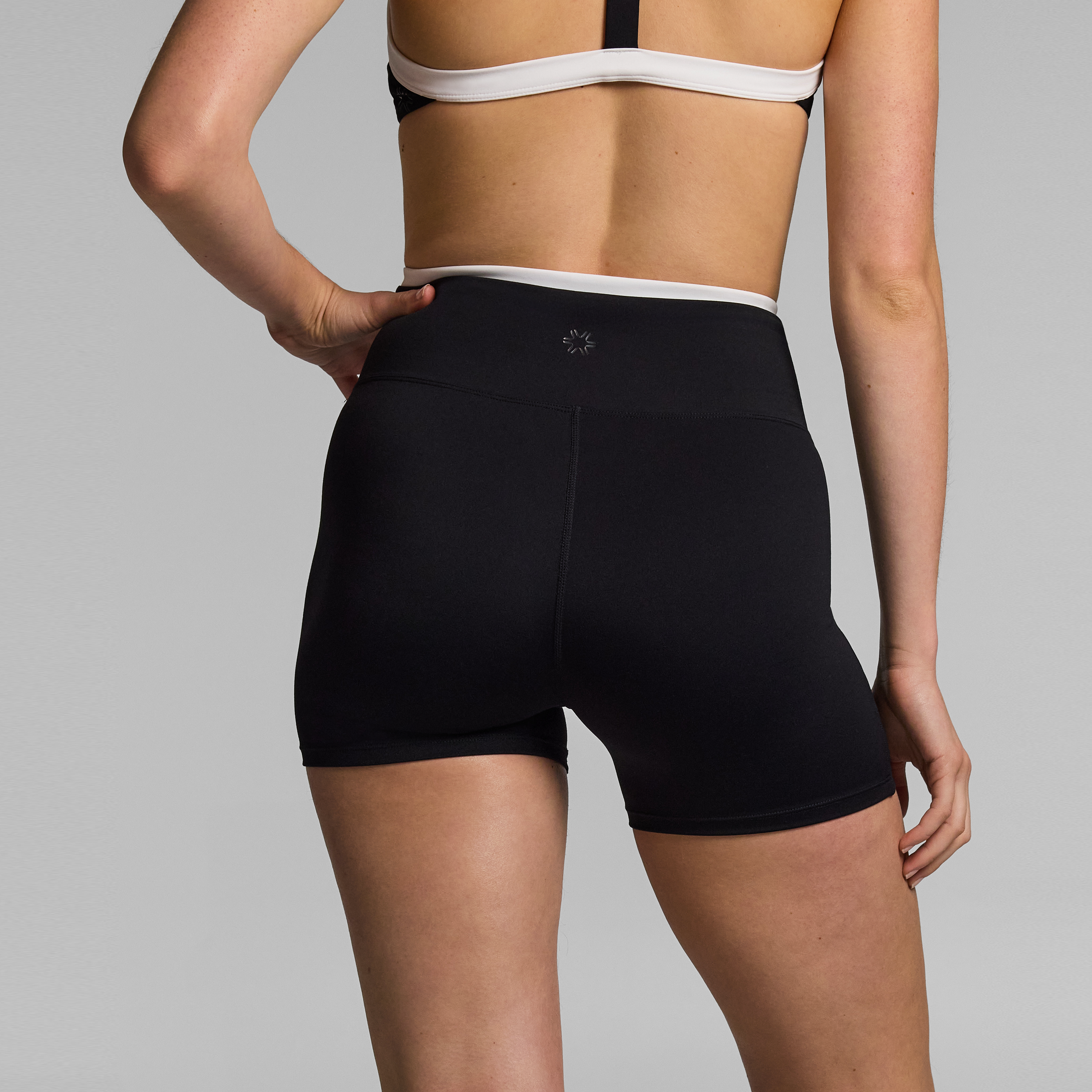 Tipped Wrap Front Mid Thigh Bike Shorts