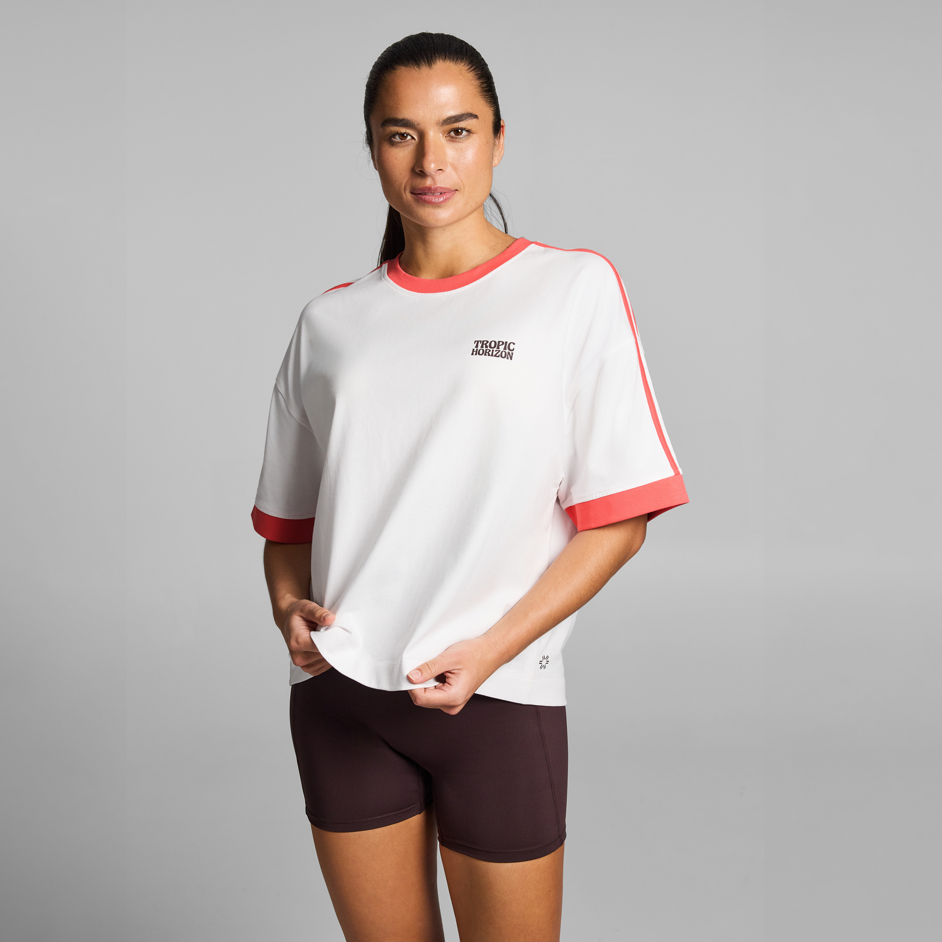 Colour Block Oversize Boxy Cotton Tee