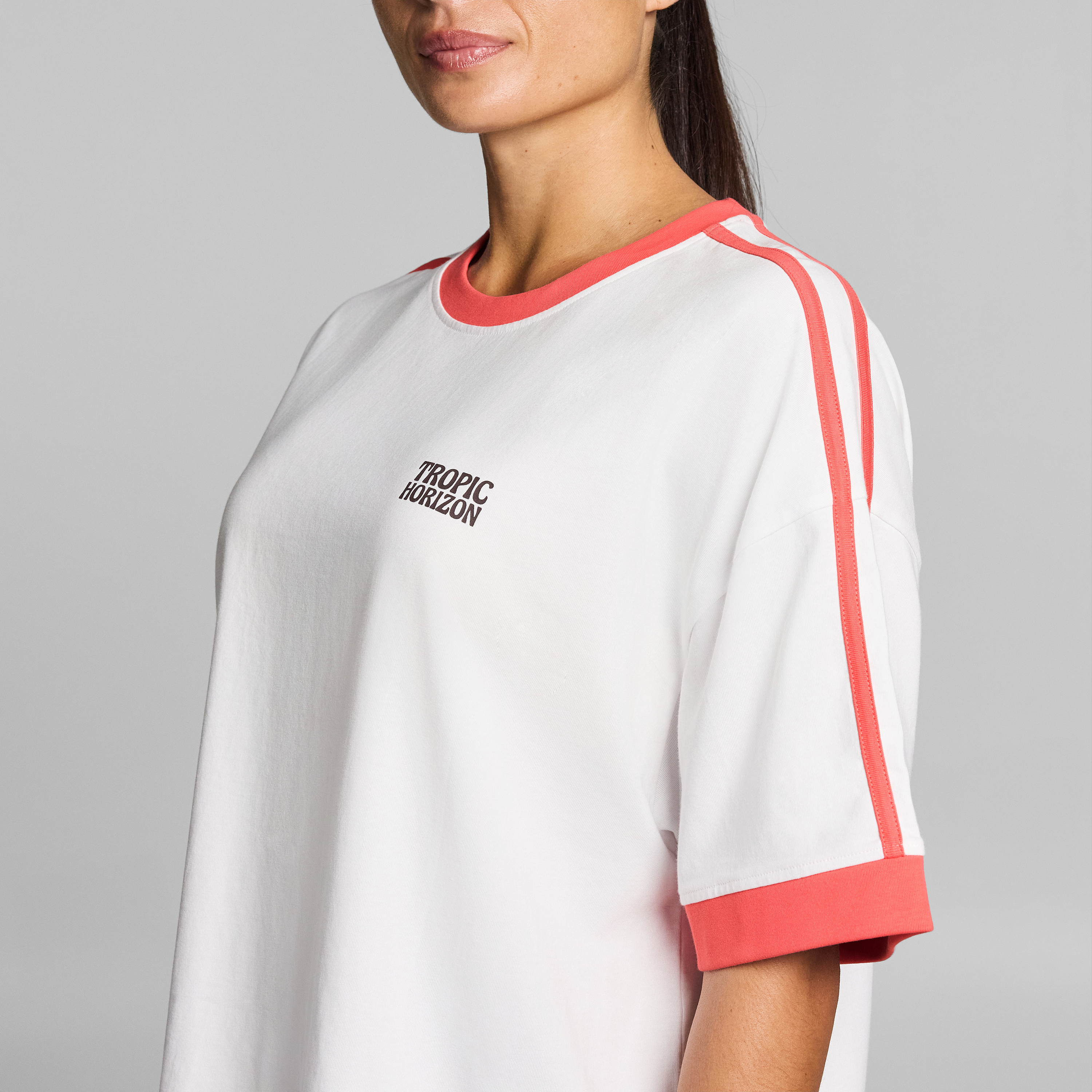 Colour Block Oversize Boxy Cotton Tee